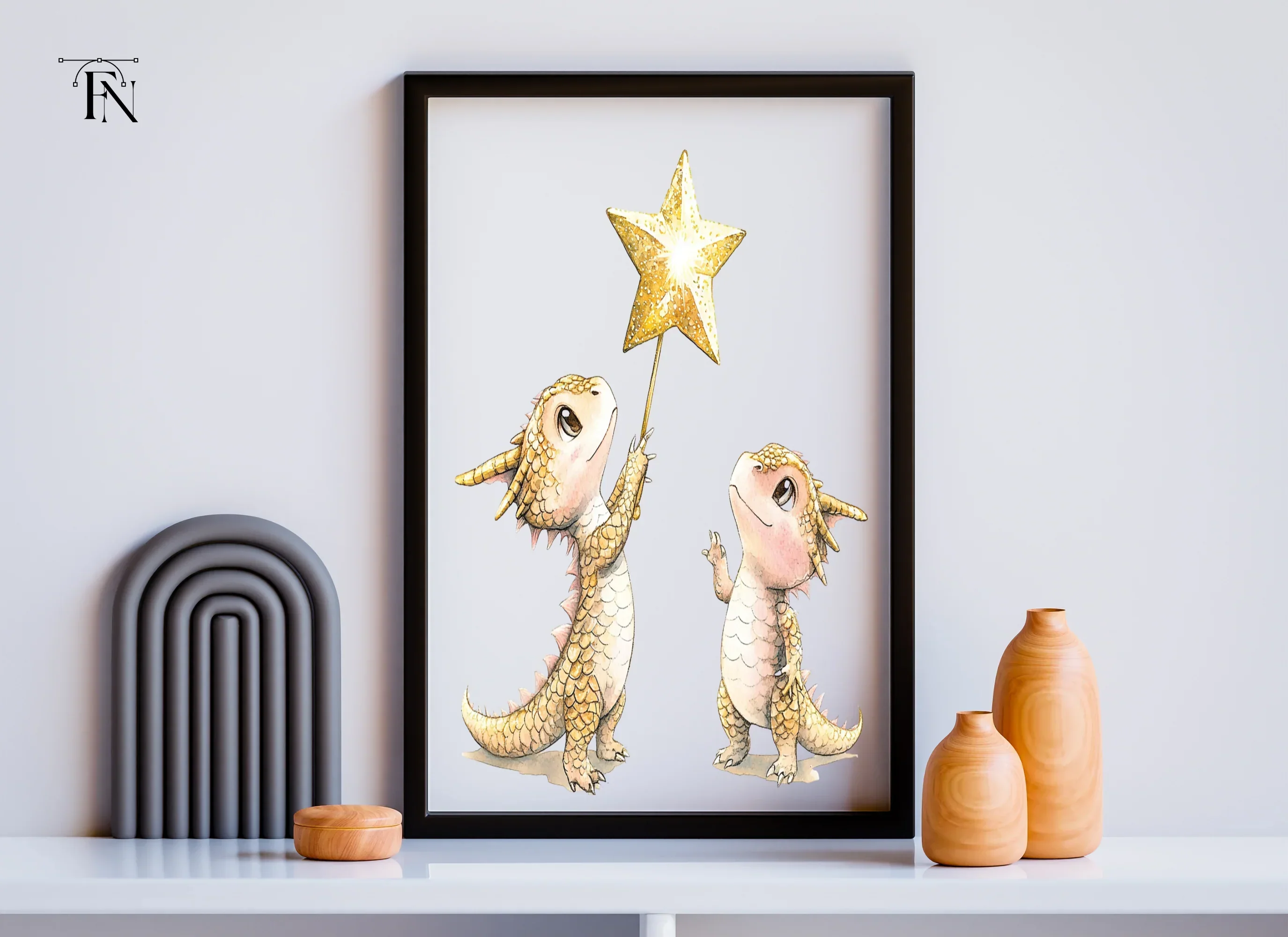 Little Dragons with Stars Clipart Bundle - Image 6