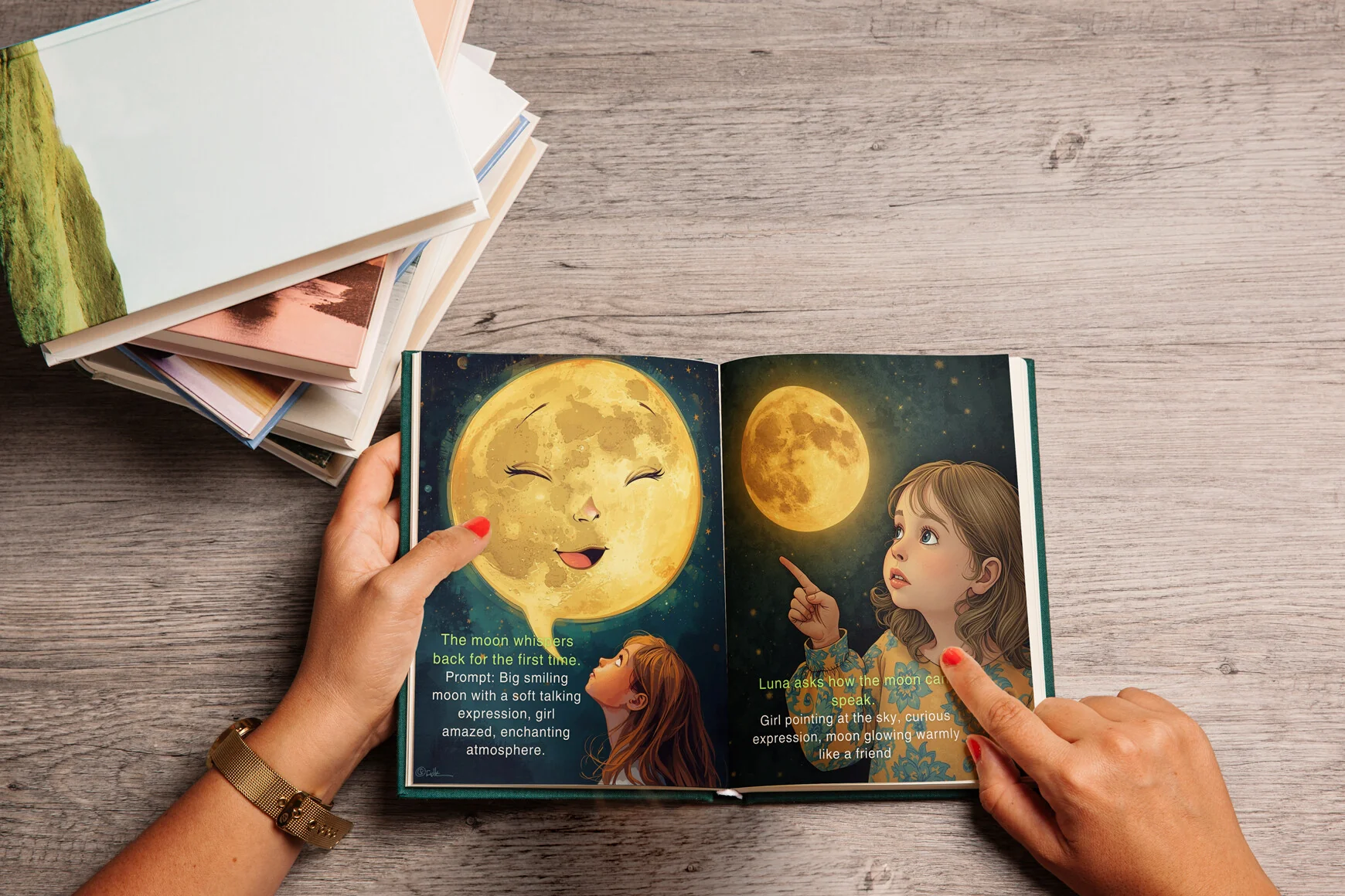 Little Girl Talking to the Moon - Image 4