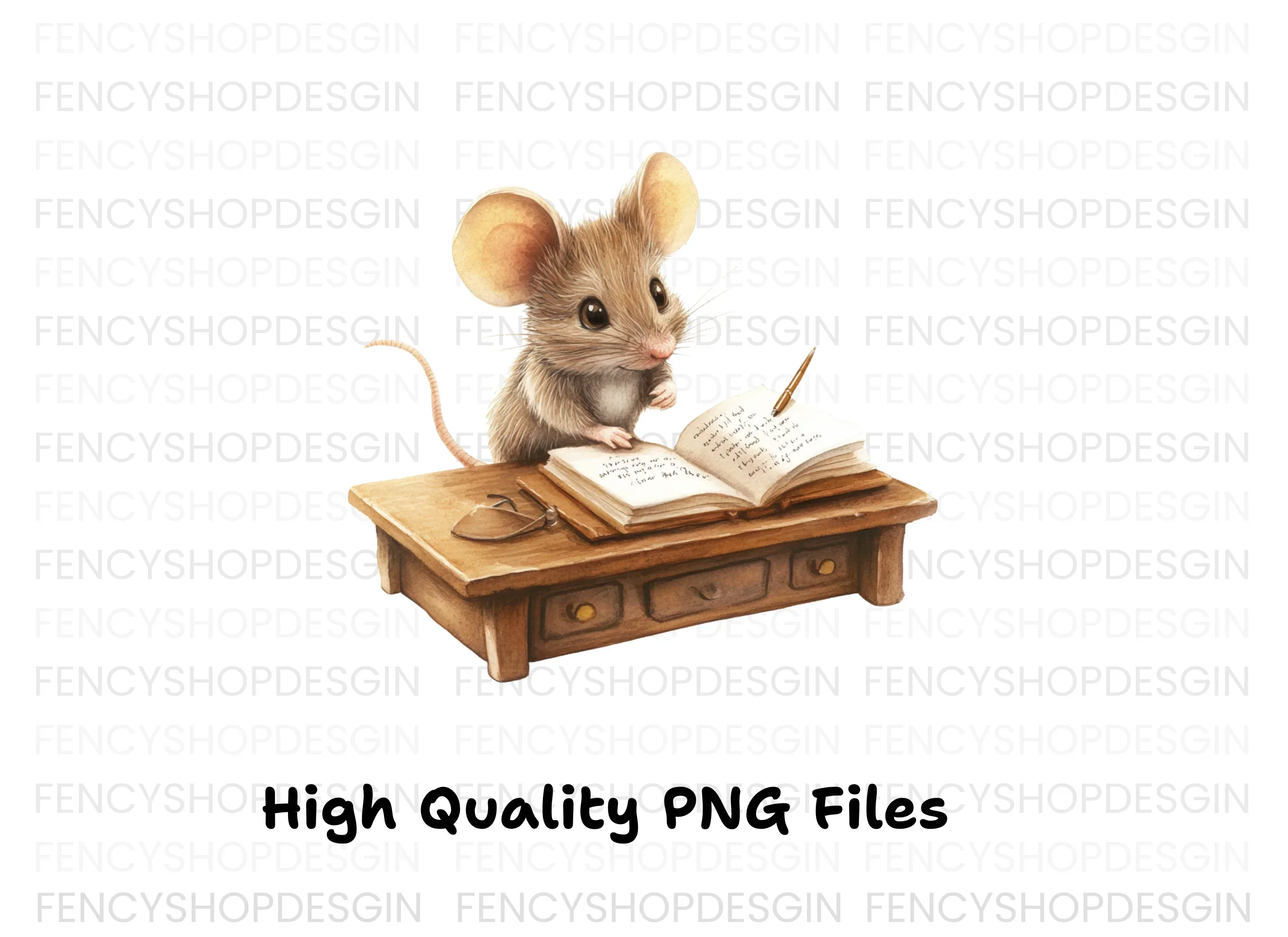 Little Mouse at Desk Clipart Bundle - Image 2