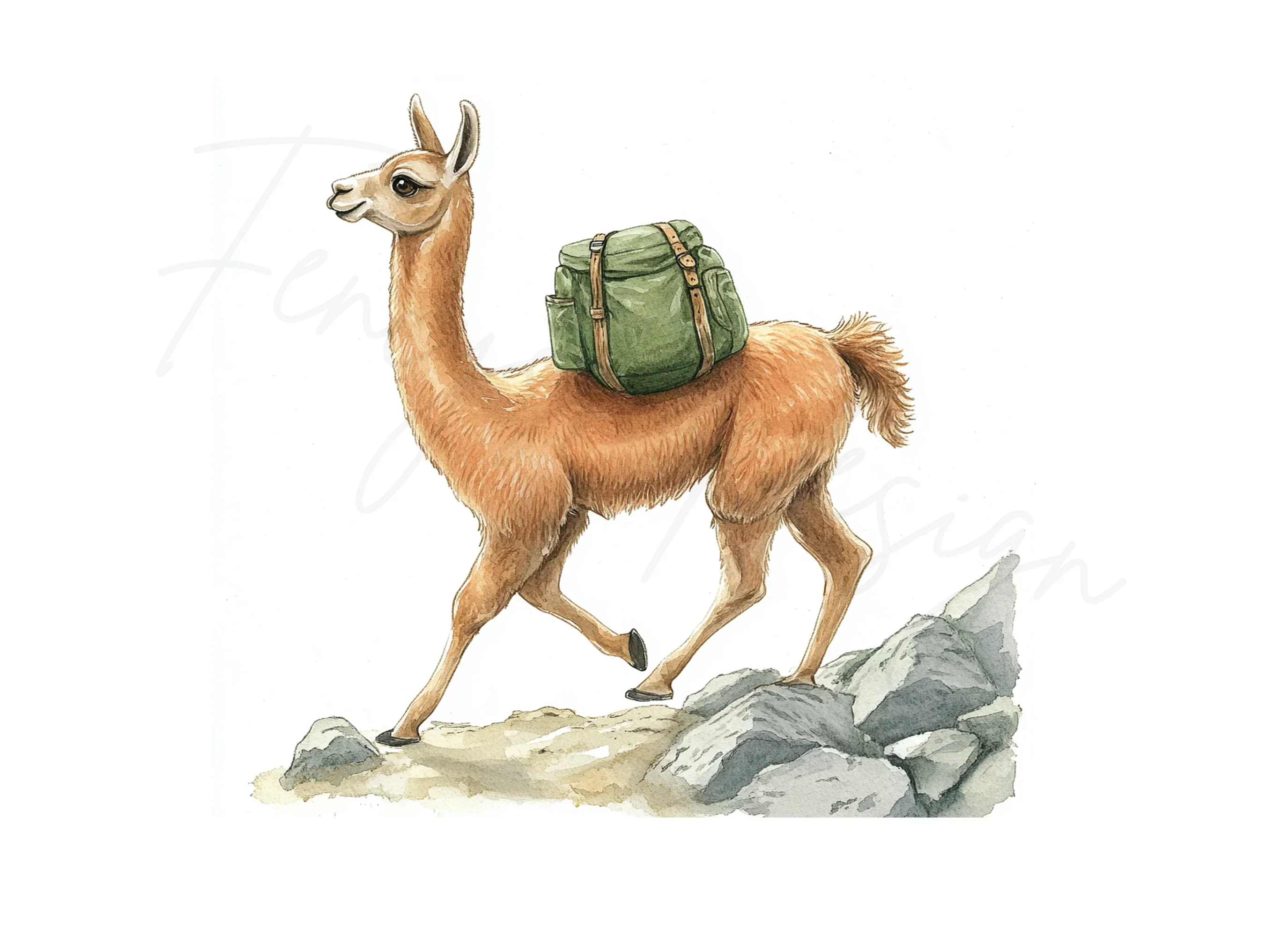 Llama Hiking Adventure Clipart Bundle - Image 2