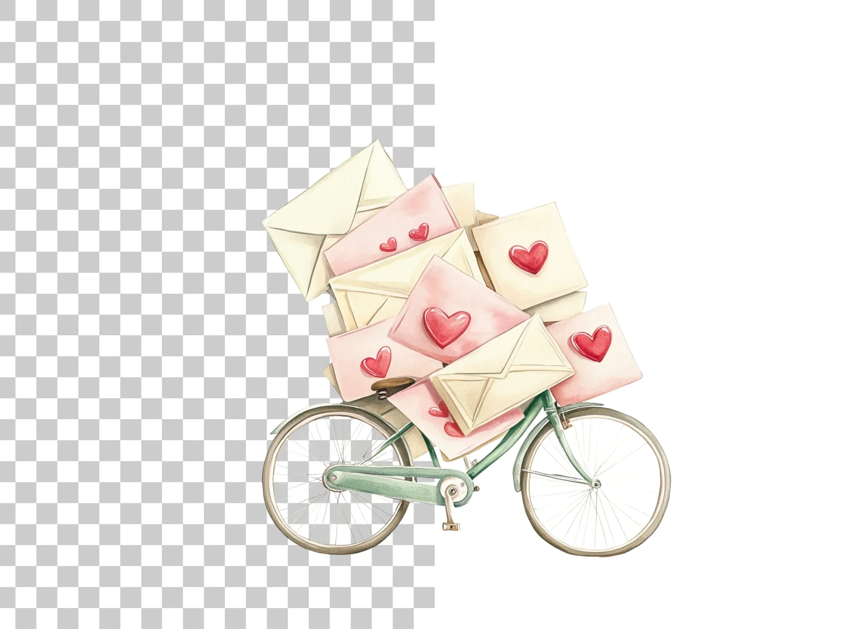 Love Letter Bicycle Clipart Bundle - Image 3