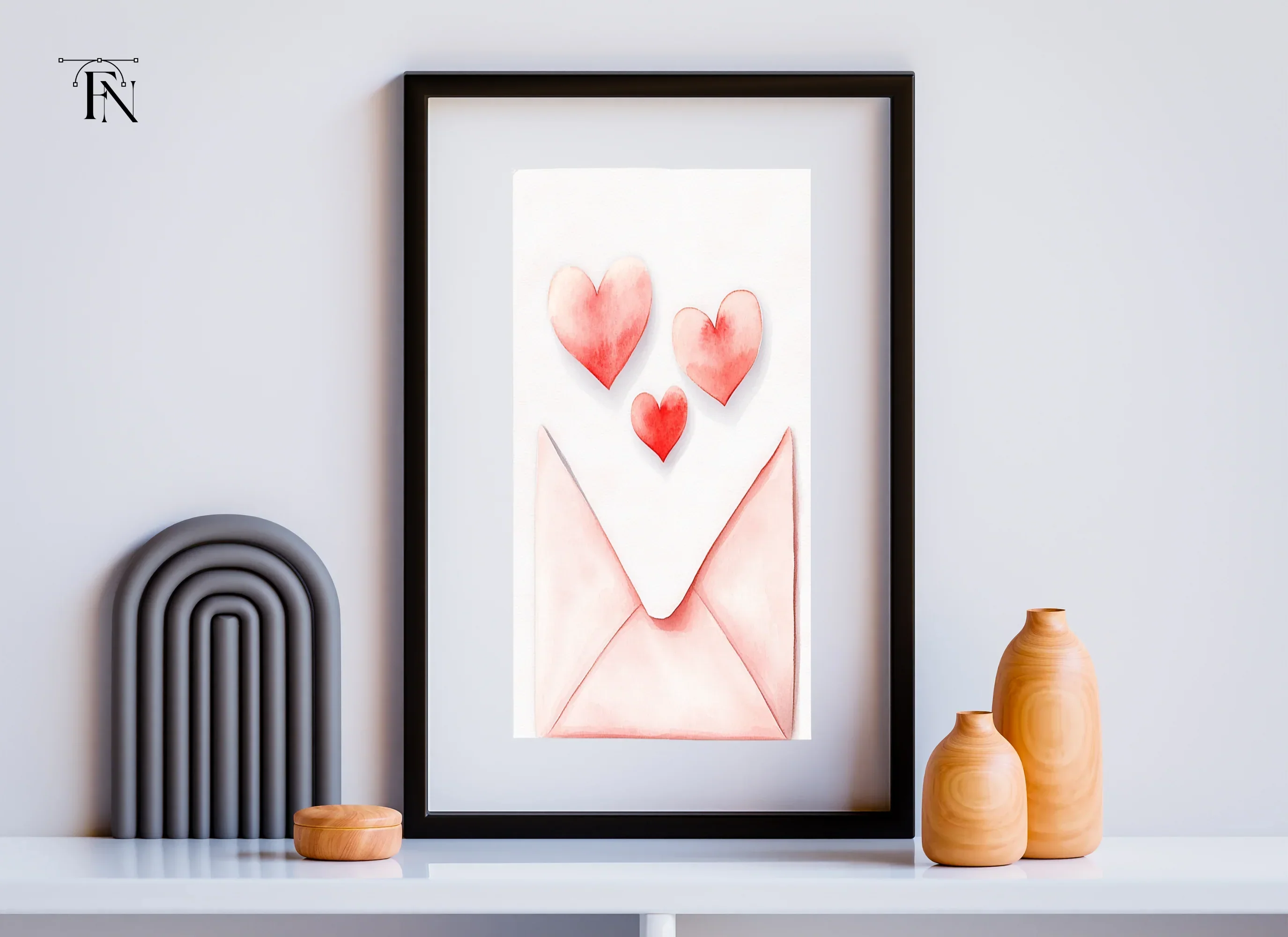 Love Letter with Red Hearts Clipart Bundle - Image 3