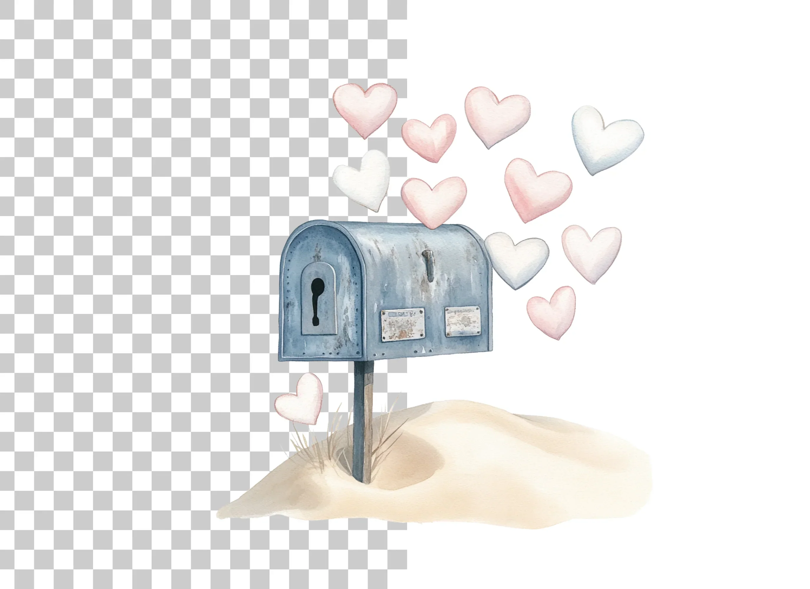 Love Mailbox with Hearts Clipart Bundle - Image 6
