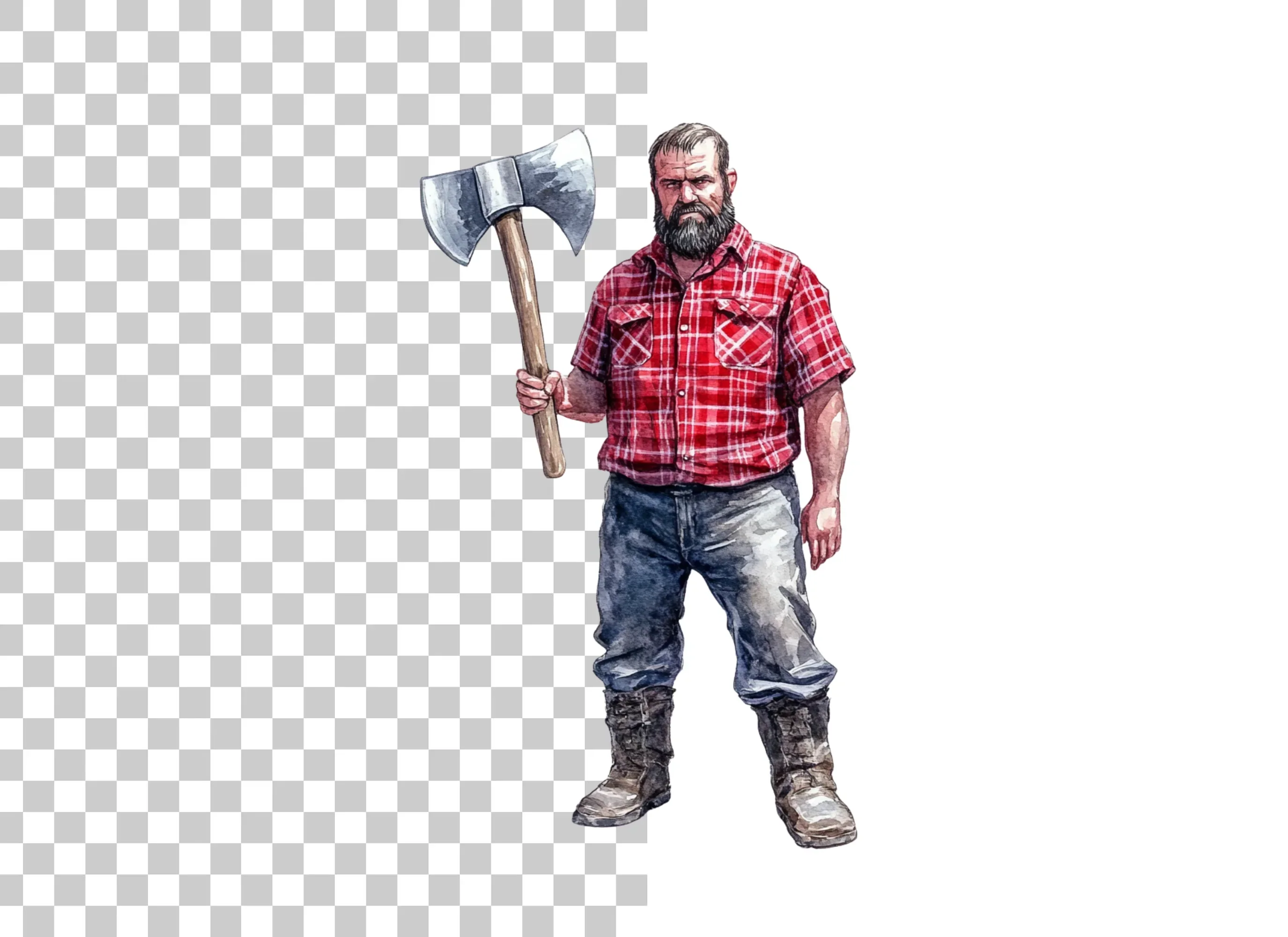 Lumberjack With Axe Clipart Bundle - Image 2
