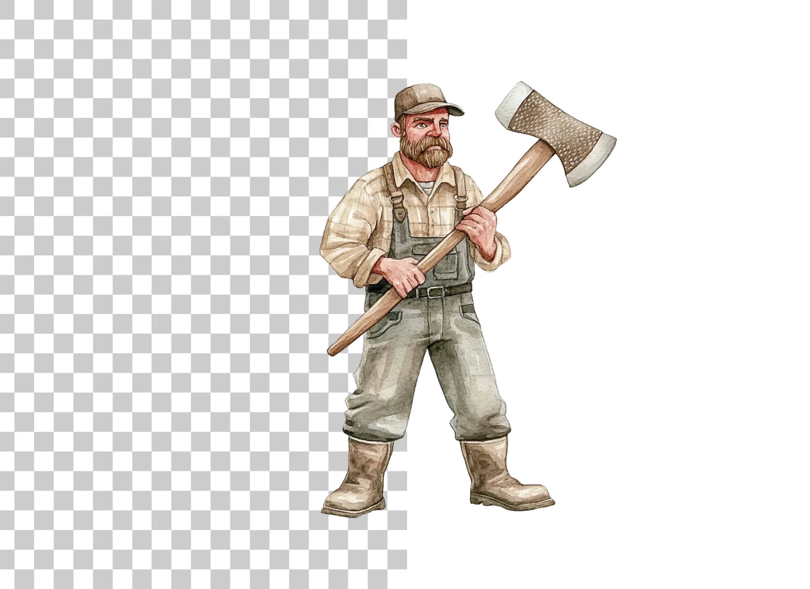 Lumberjack With Axe Clipart Bundle - Image 2