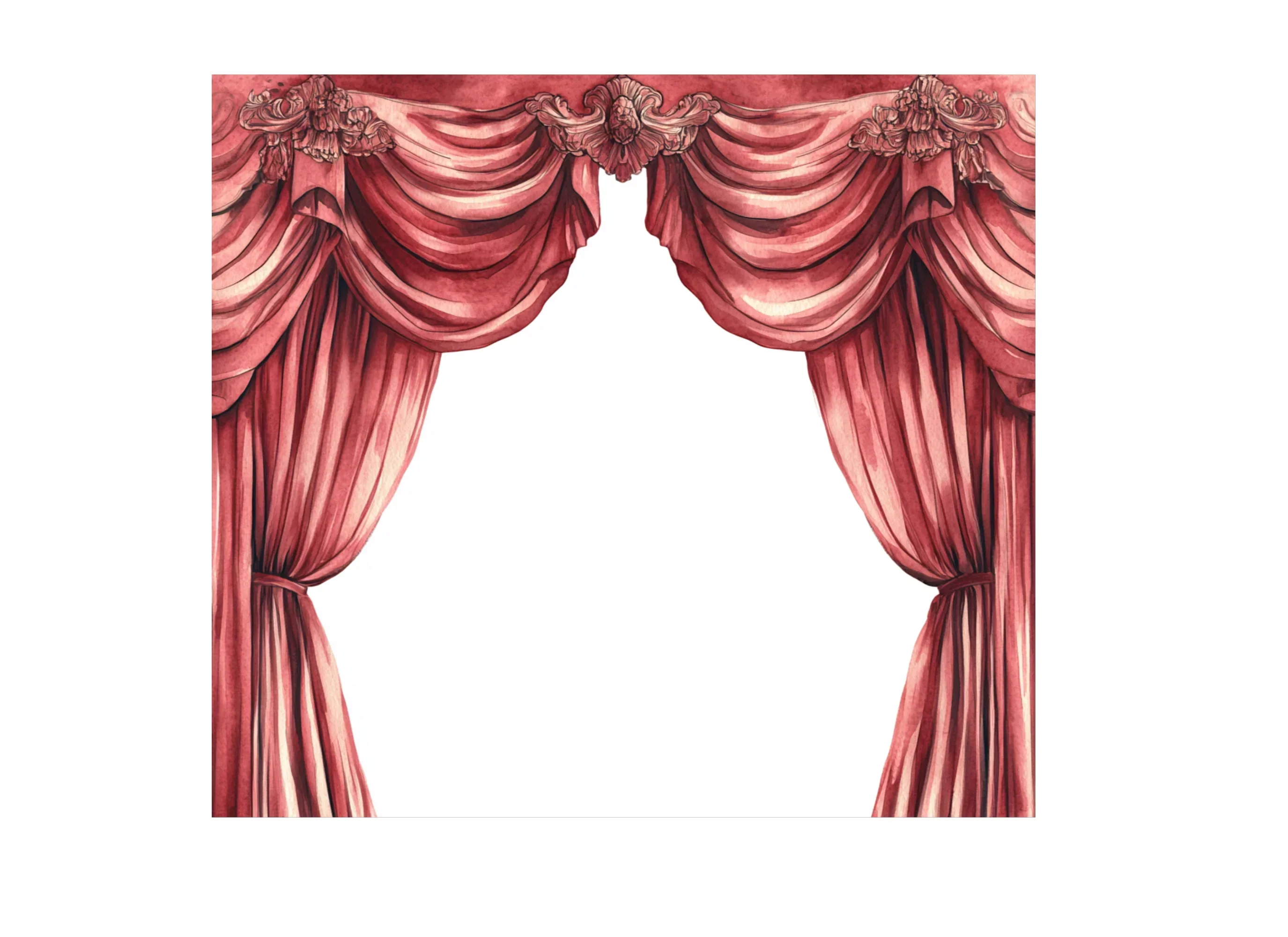 Luxurious Red Curtain Clipart Bundle - Image 2