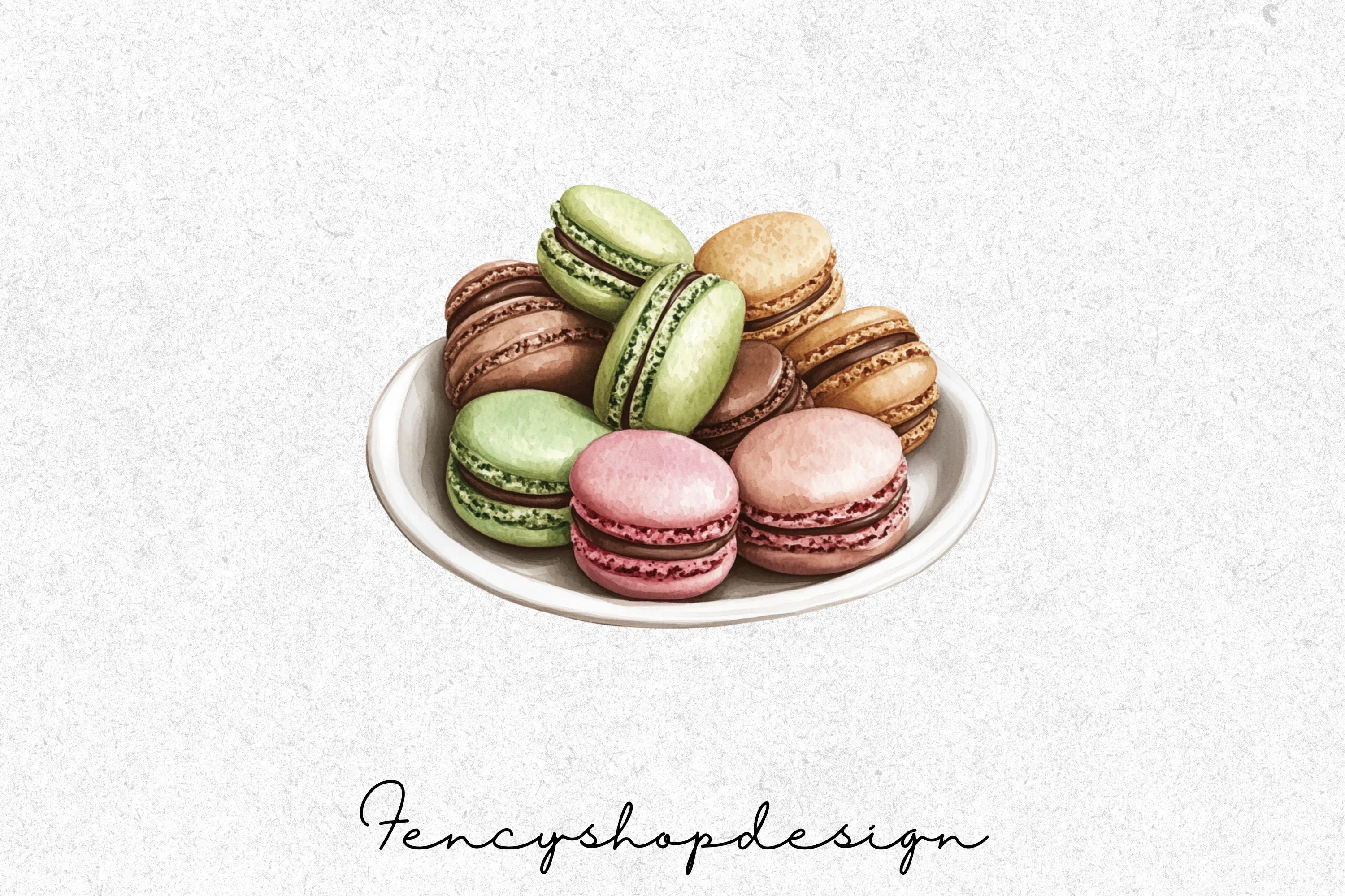 Macaron Dessert Clipart Bundle - Image 7