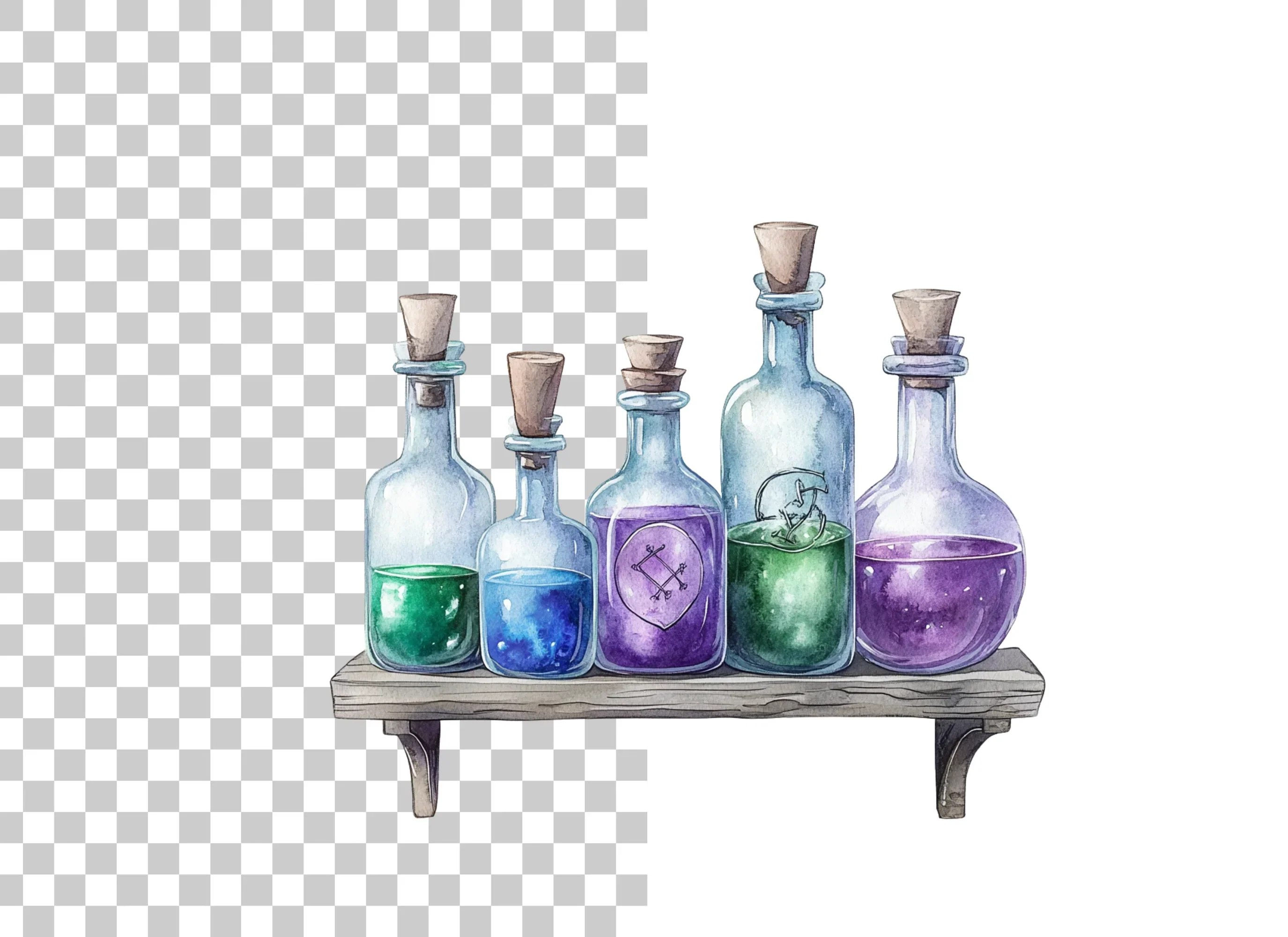 Magical Potion Bottles Clipart Bundle - Image 2