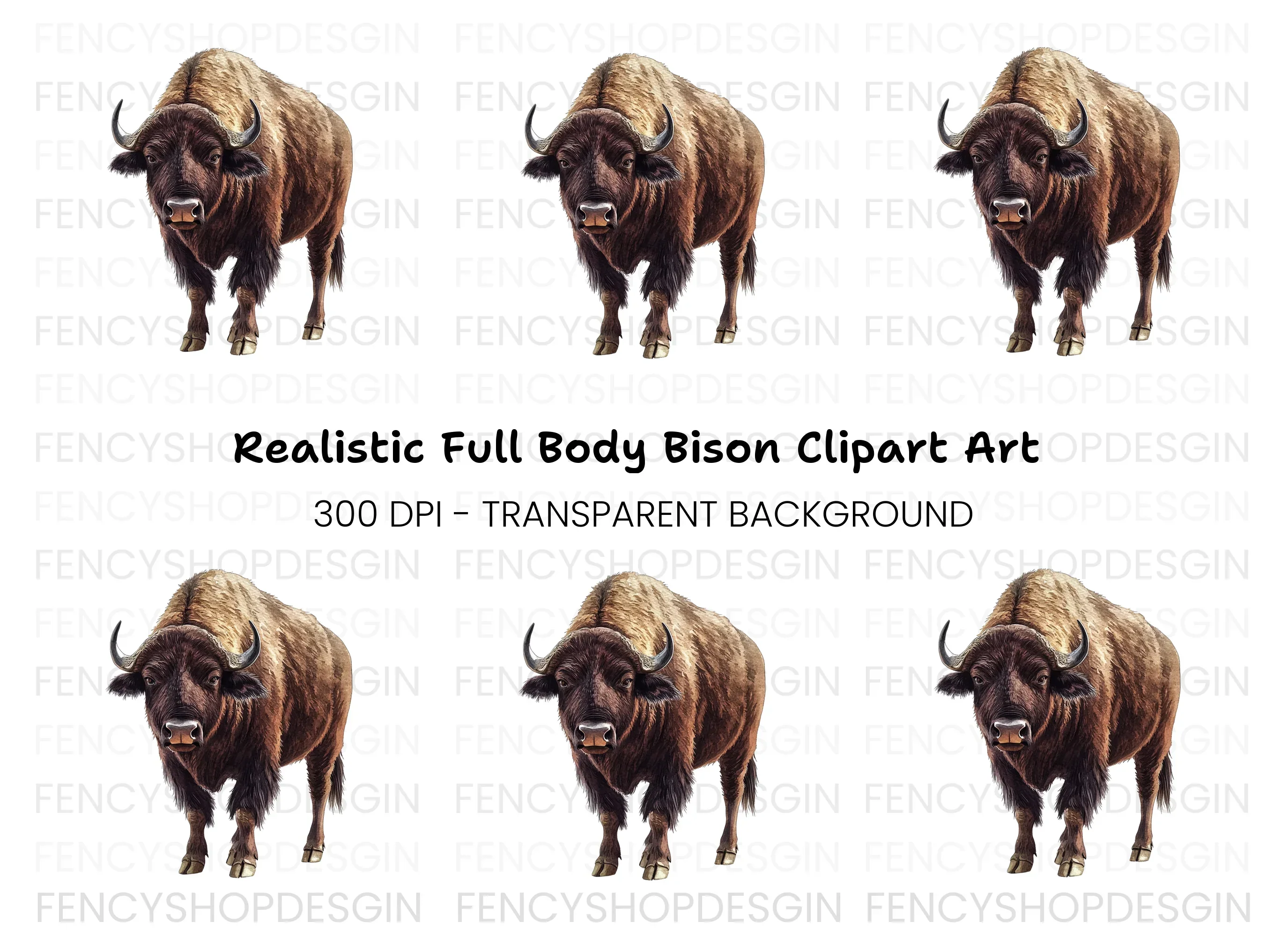 Majestic American Bison Clipart Bundle