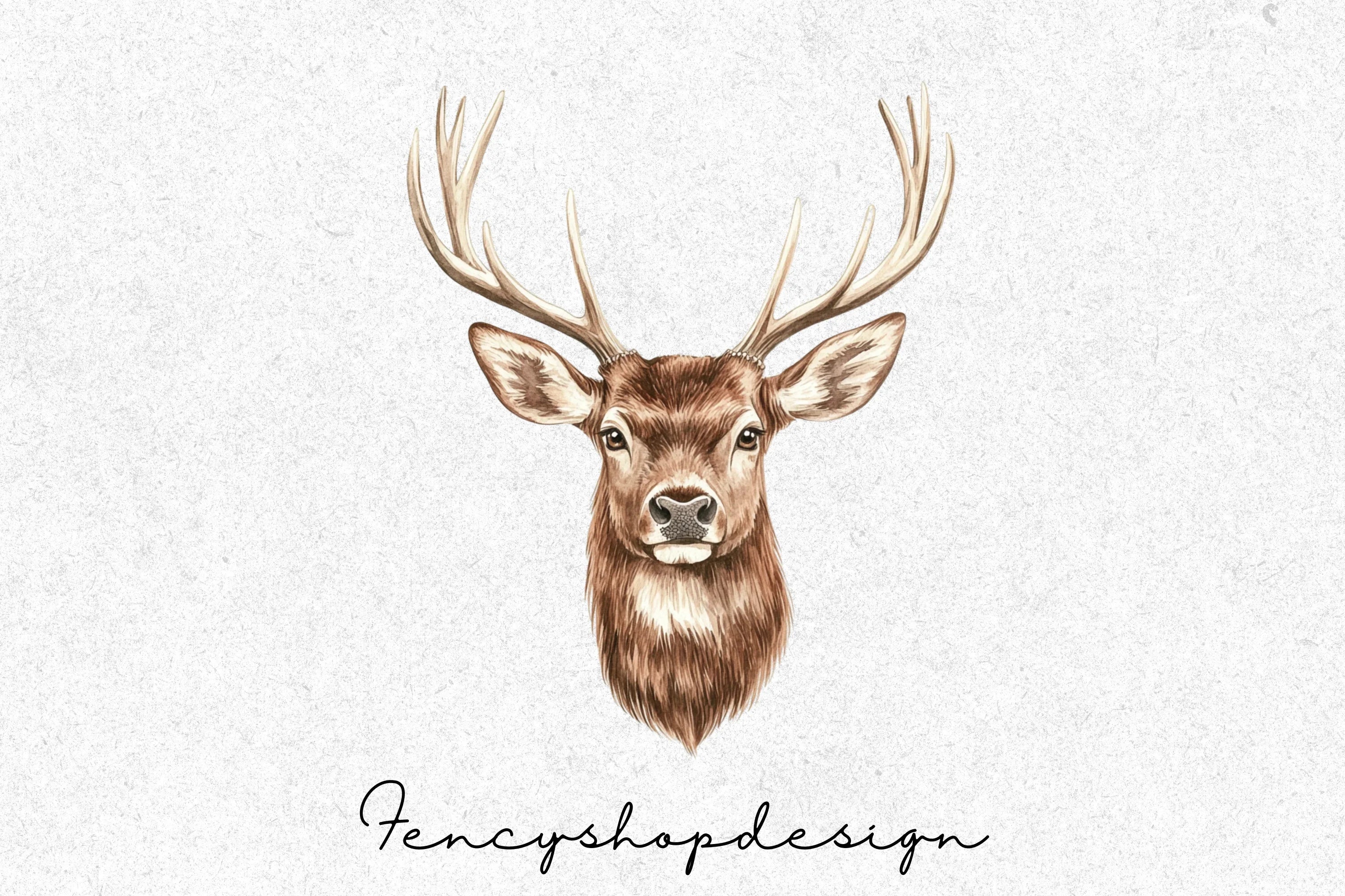 Majestic Deer Head Clipart Bundle - Image 6