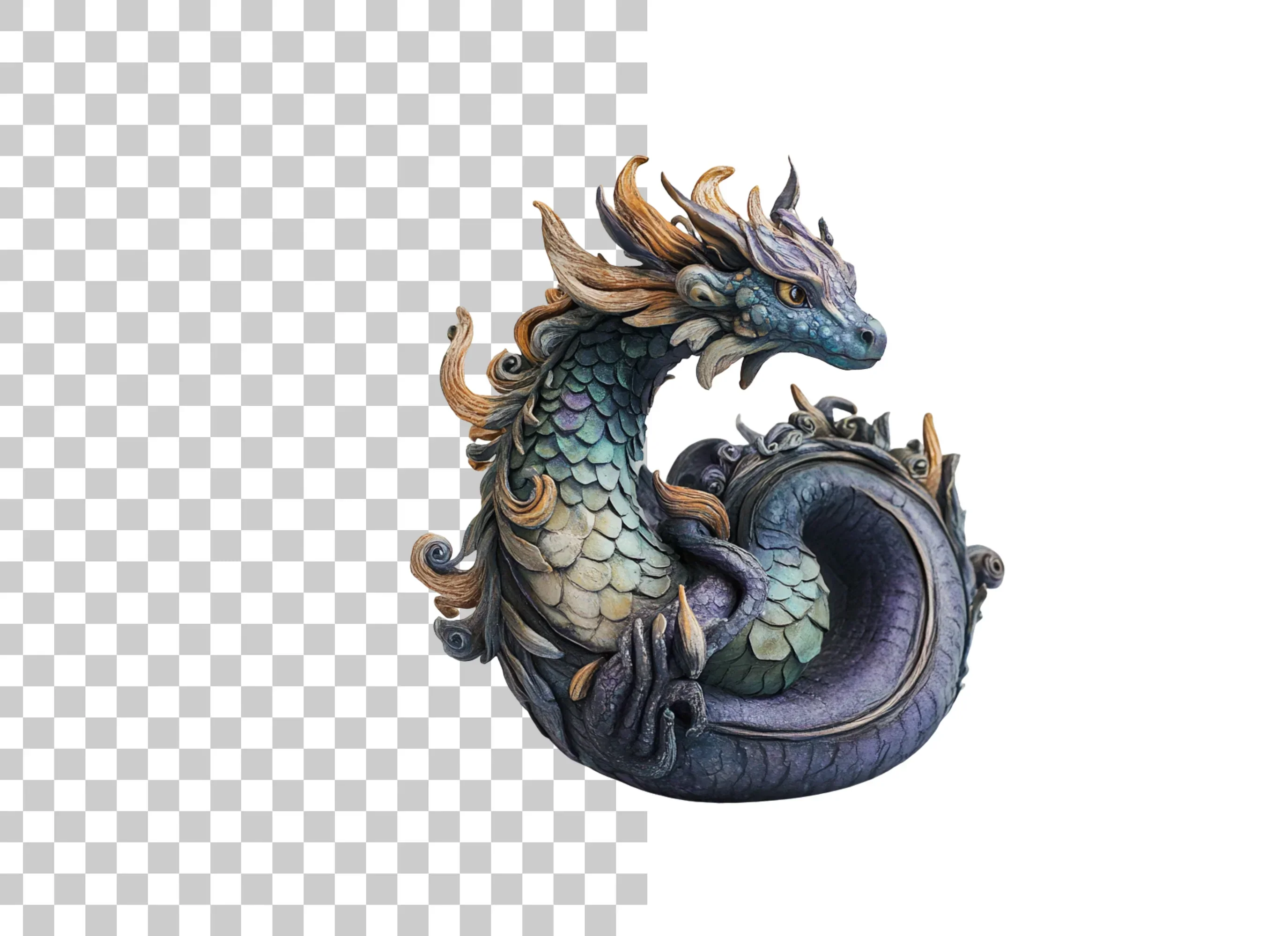 Majestic Eastern Dragon Clipart Bundle - Image 3
