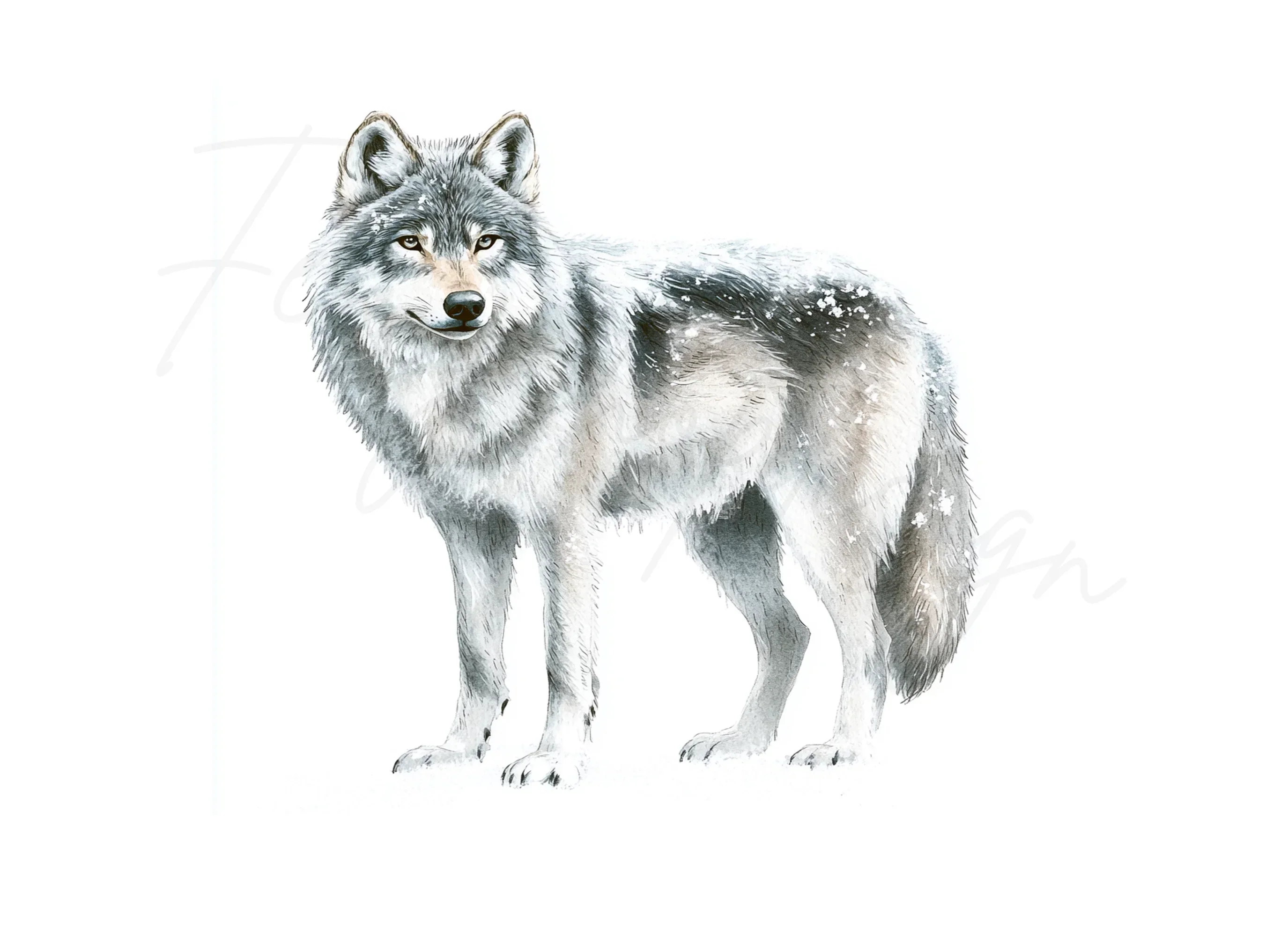 Majestic Gray Wolf Clipart Bundle - Image 2