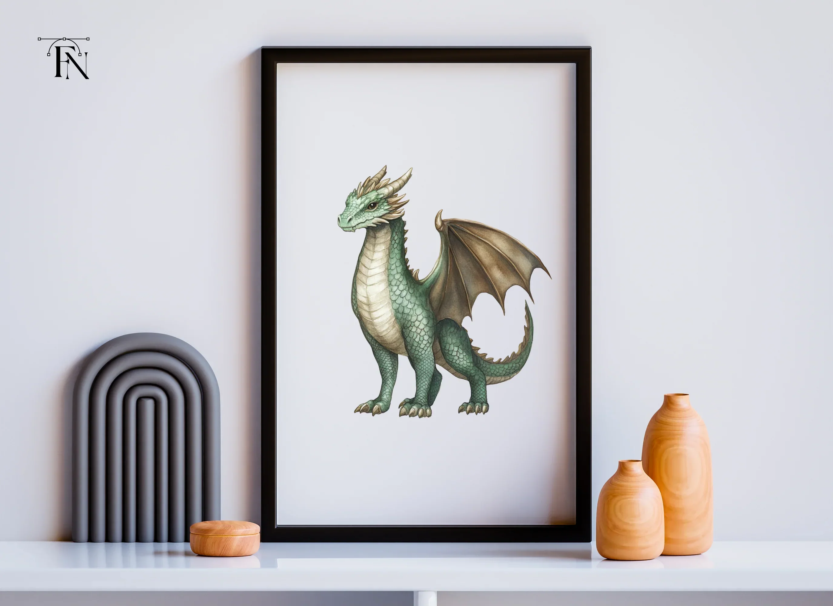 Majestic Green Dragon Clipart Bundle - Image 6