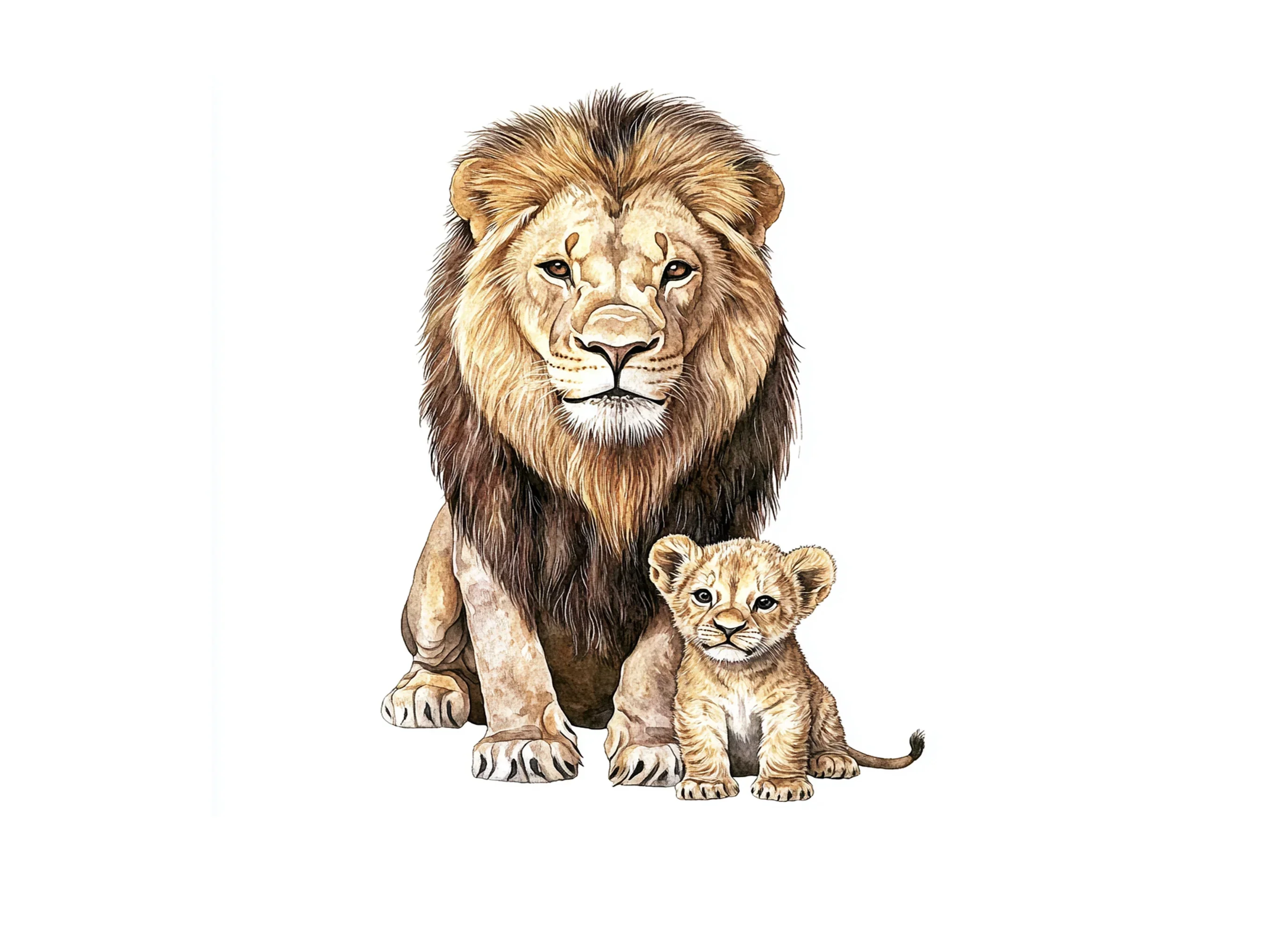 Majestic Lion and Cub Clipart Bundle - Image 3