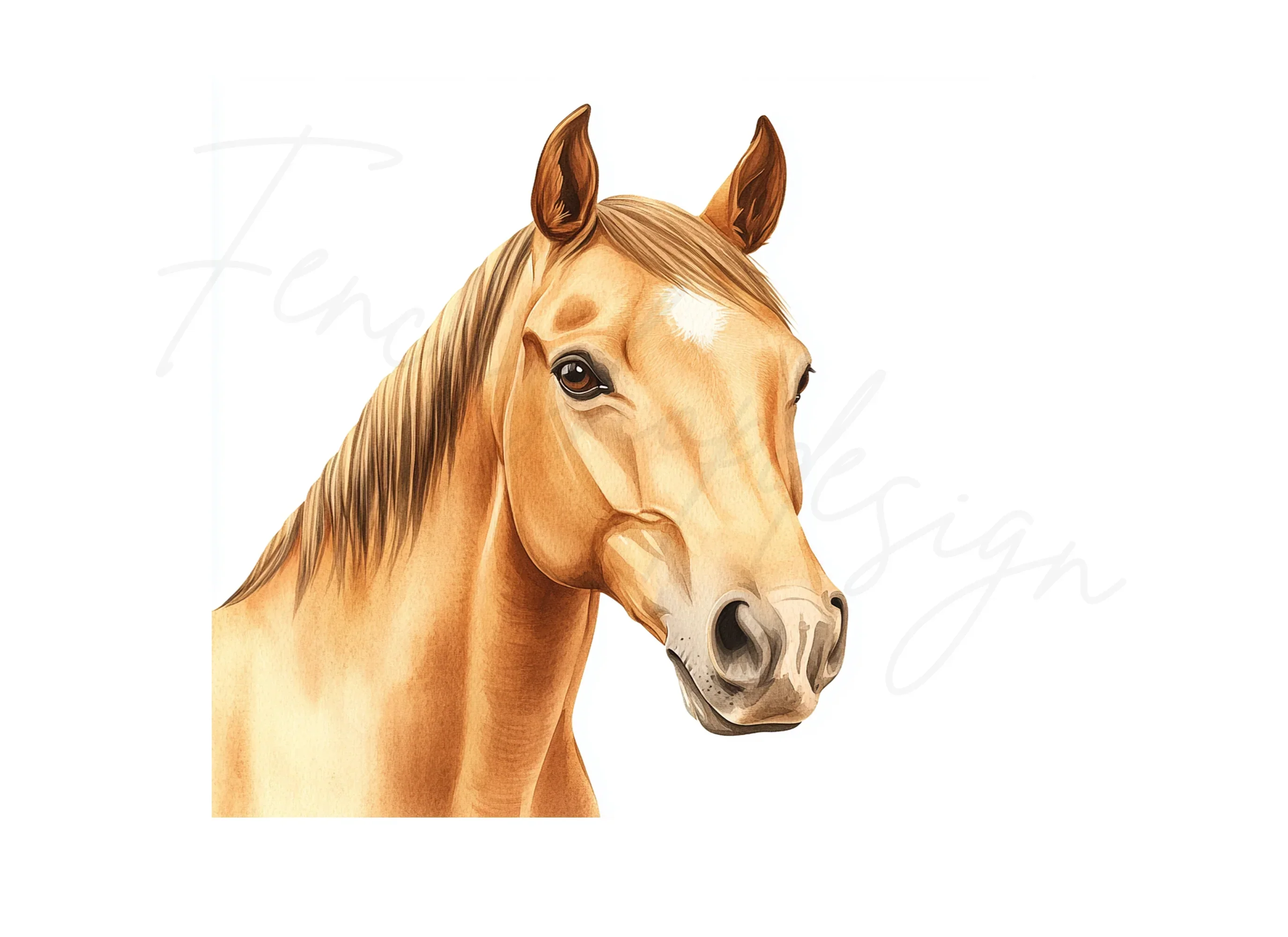 Majestic Palomino Horse Head Clipart Bundle - Image 2