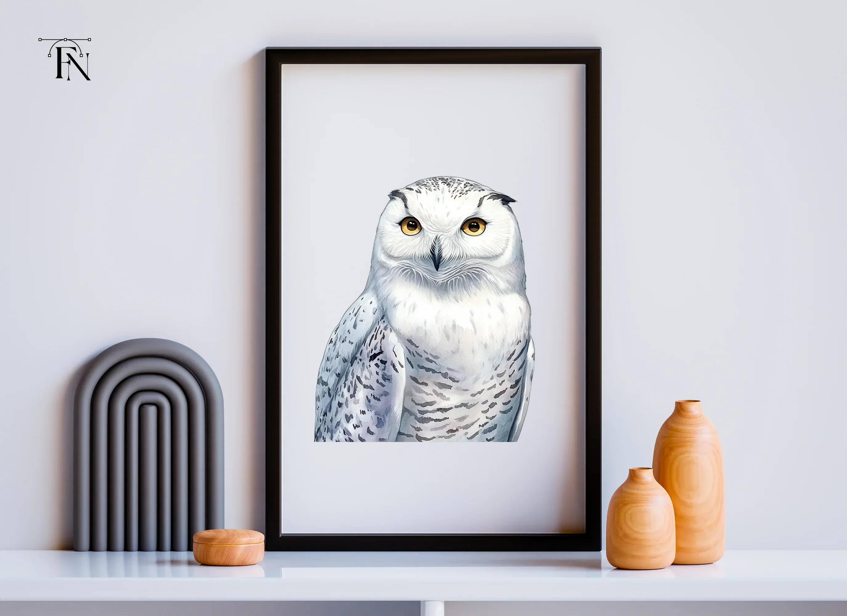 Majestic Snowy Owl Illustration Clipart Bundle - Image 6