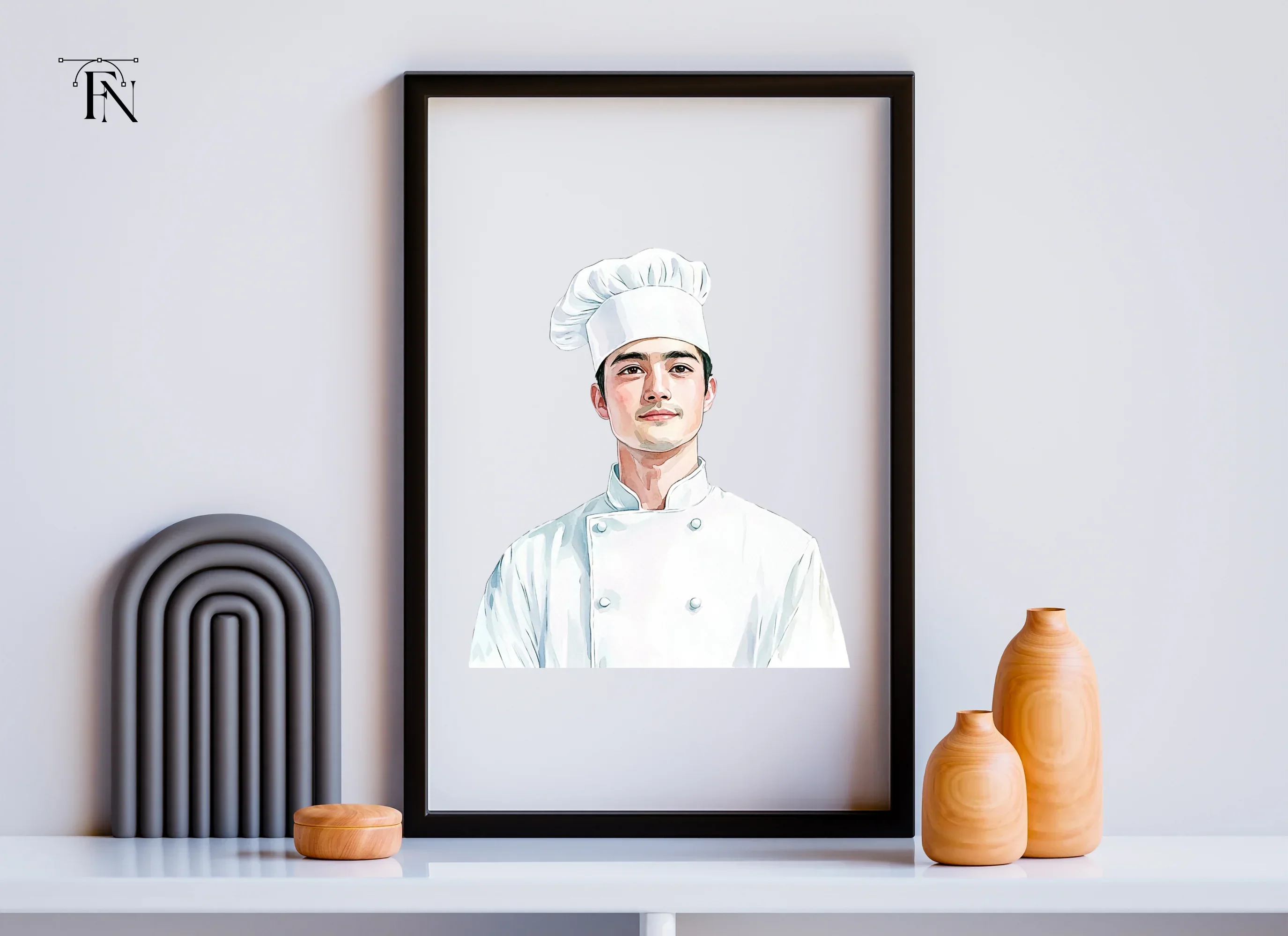 Male Chef Portrait Clipart Bundle - Image 6