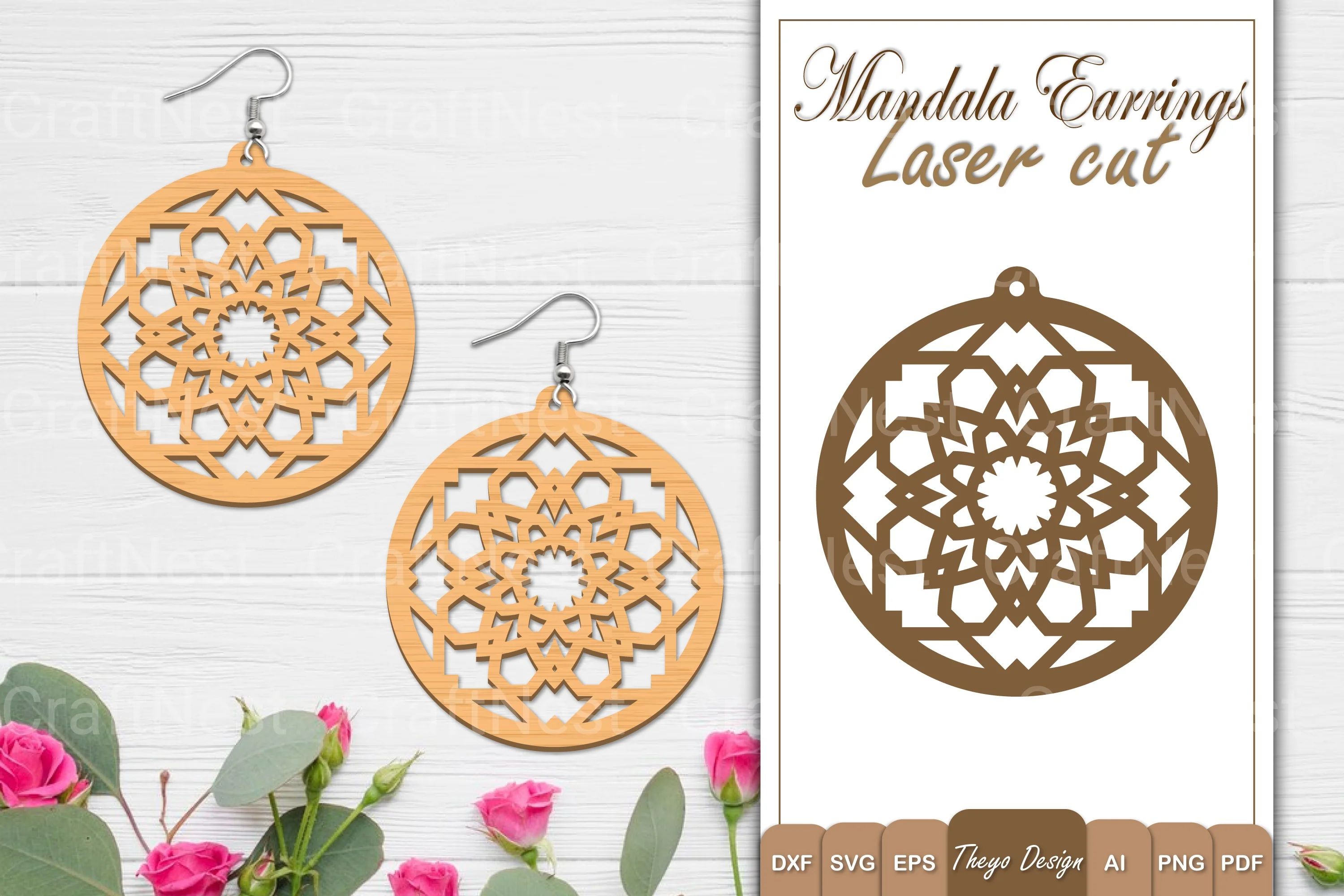 Mandala Earrings SVG Bundle