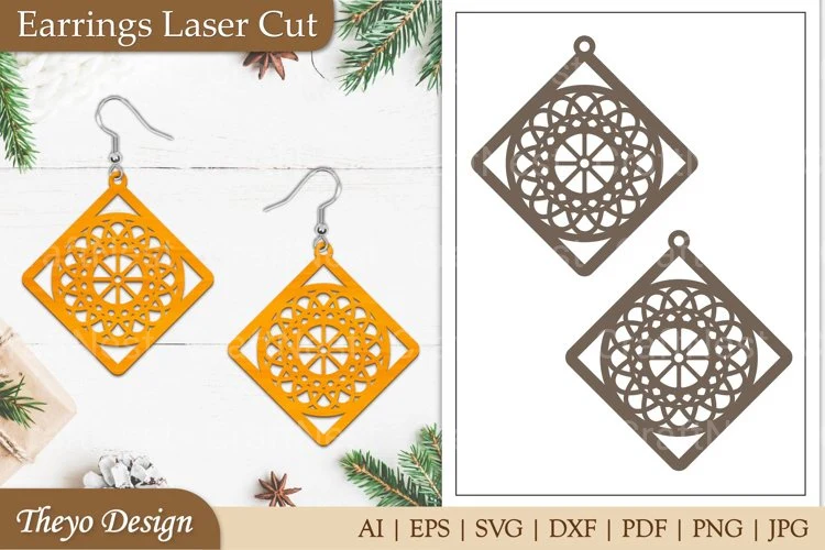 Mandala Lasercut Earrings SVG Bundle