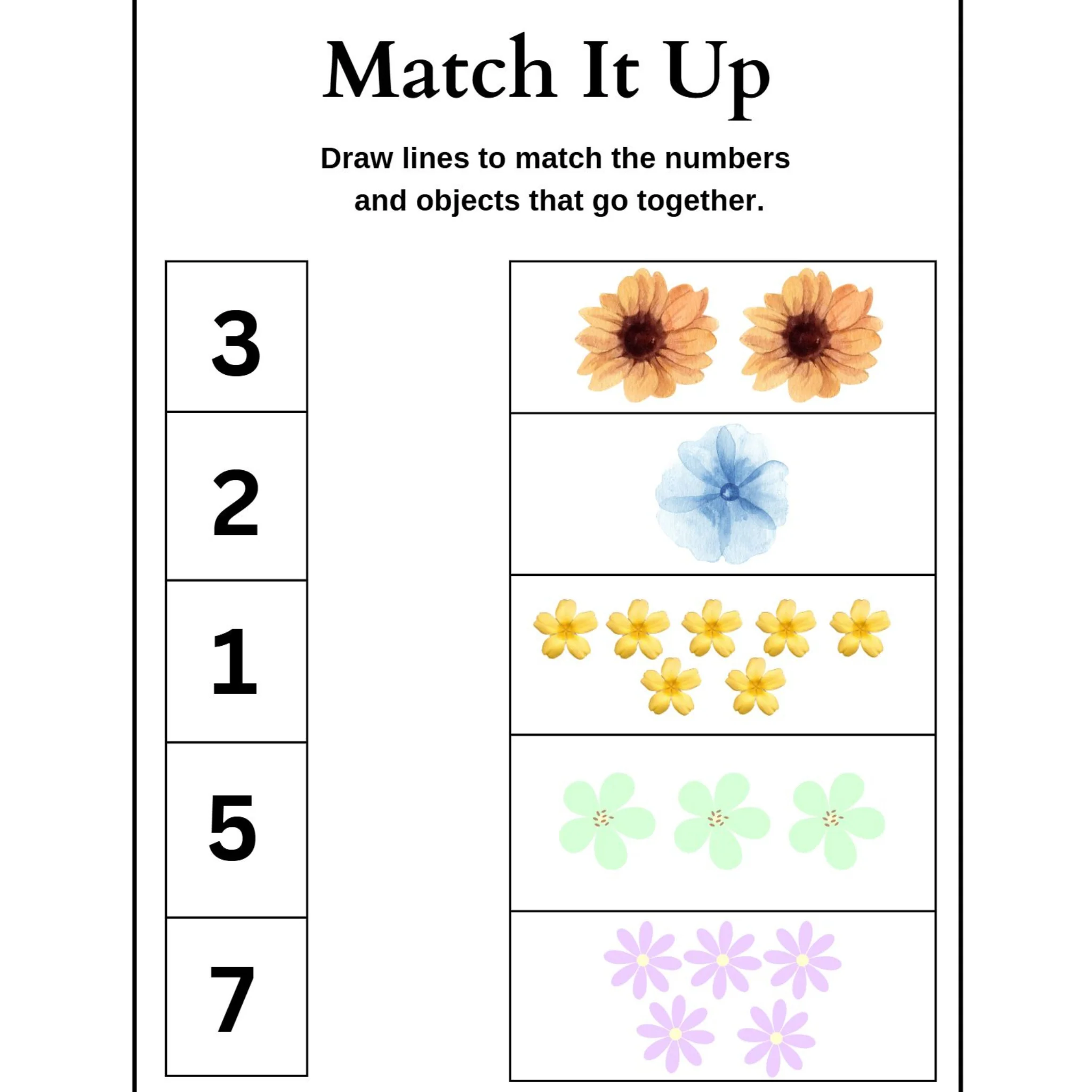 Match Numbers with Objects Worksheets - Image 2