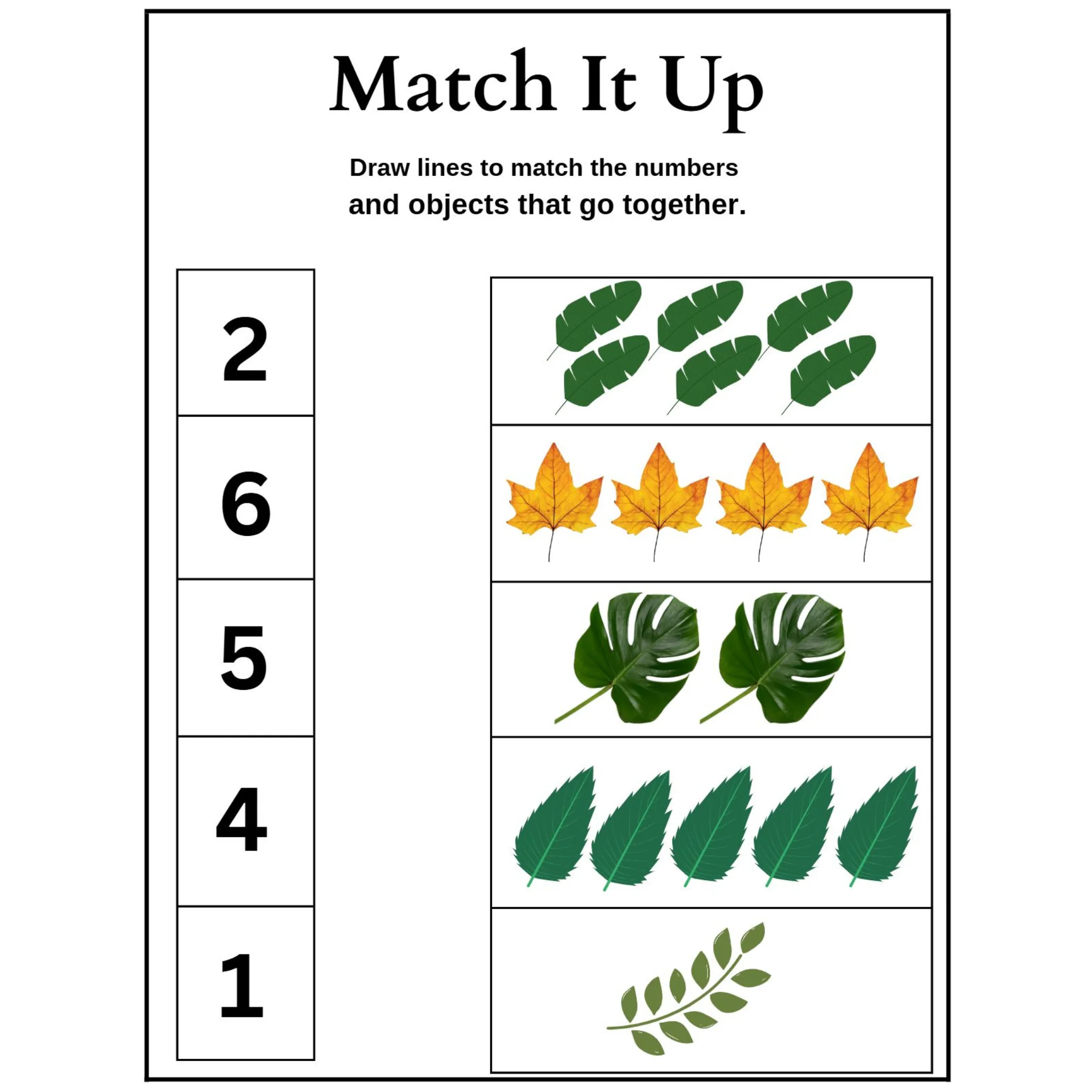 Match Numbers with Objects Worksheets - Image 3