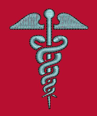 Medical Snake Embroidery Design