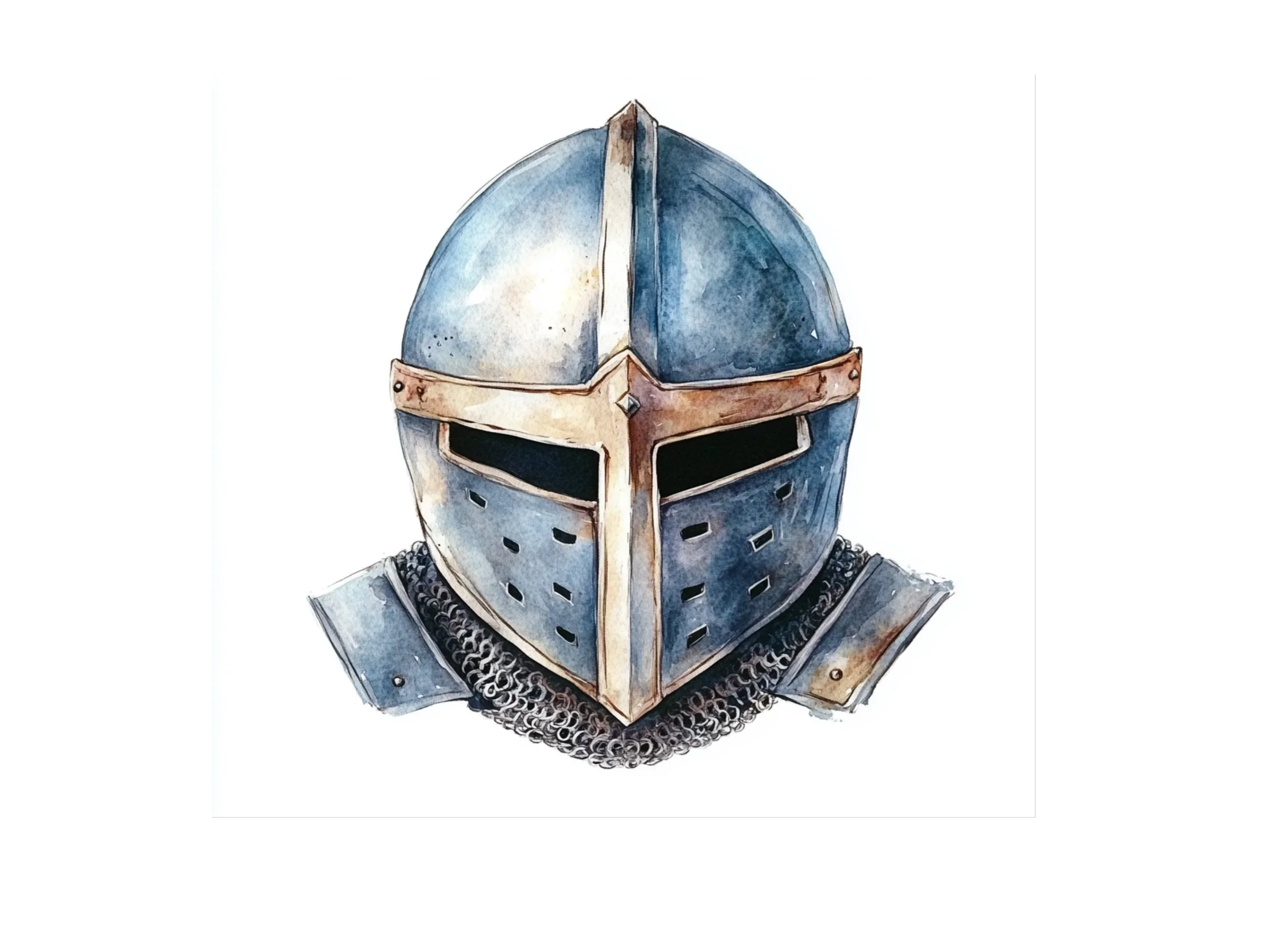 Medieval Knight Helmets Clipart Bundle - Image 3