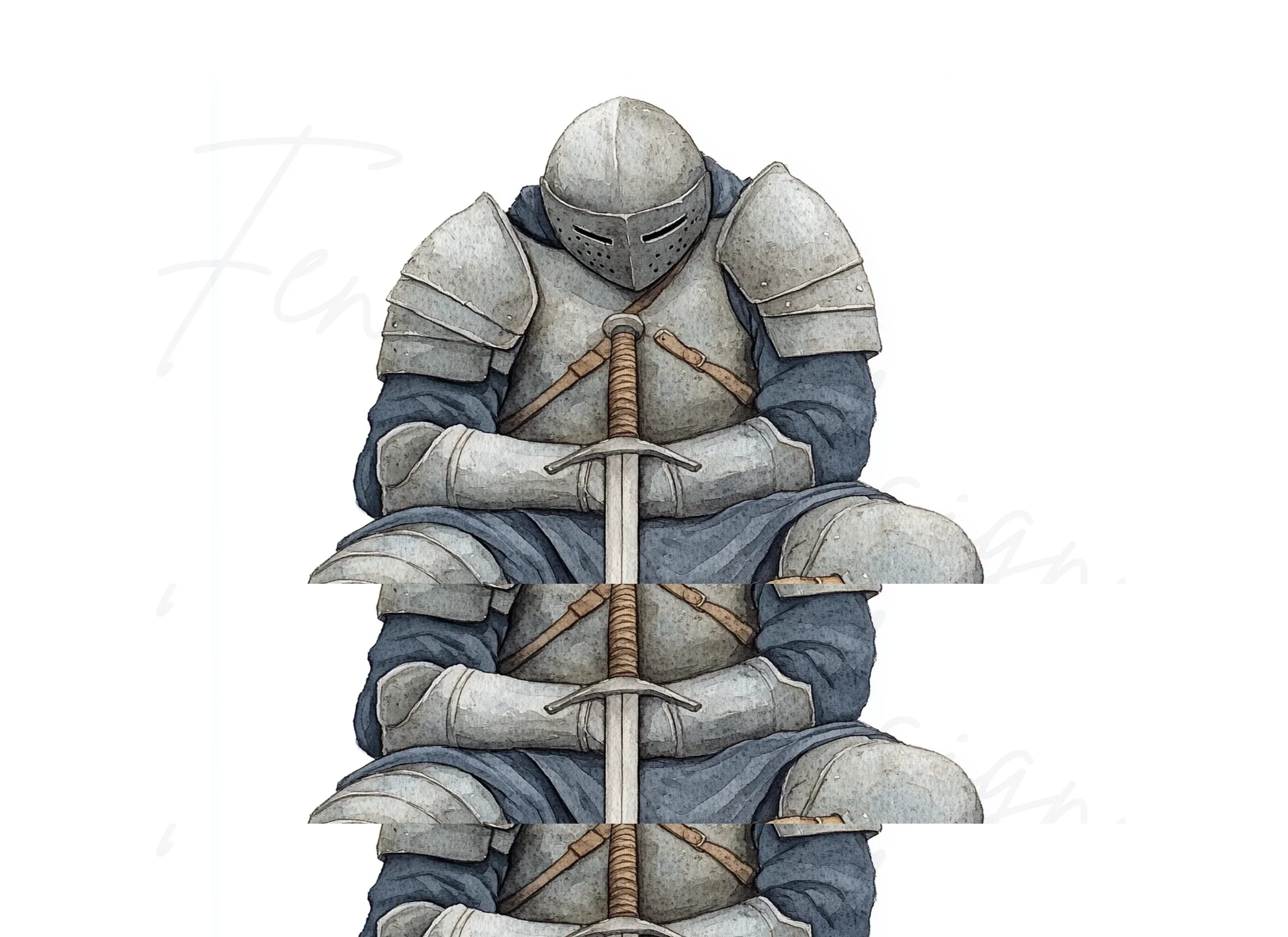 Medieval Knights Resting Clipart Bundle - Image 2