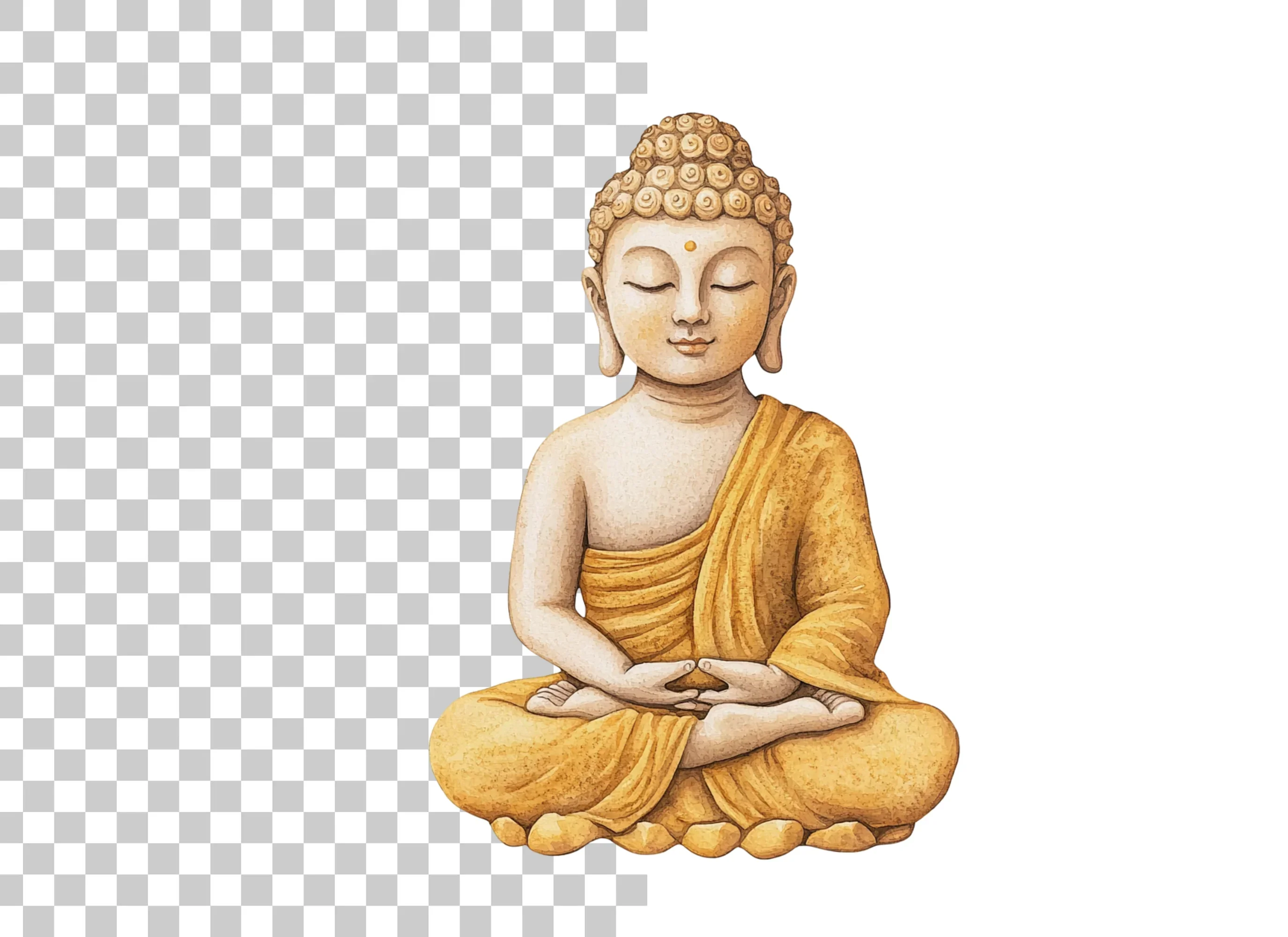 Meditating Buddha Illustration Clipart Bundle - Image 2