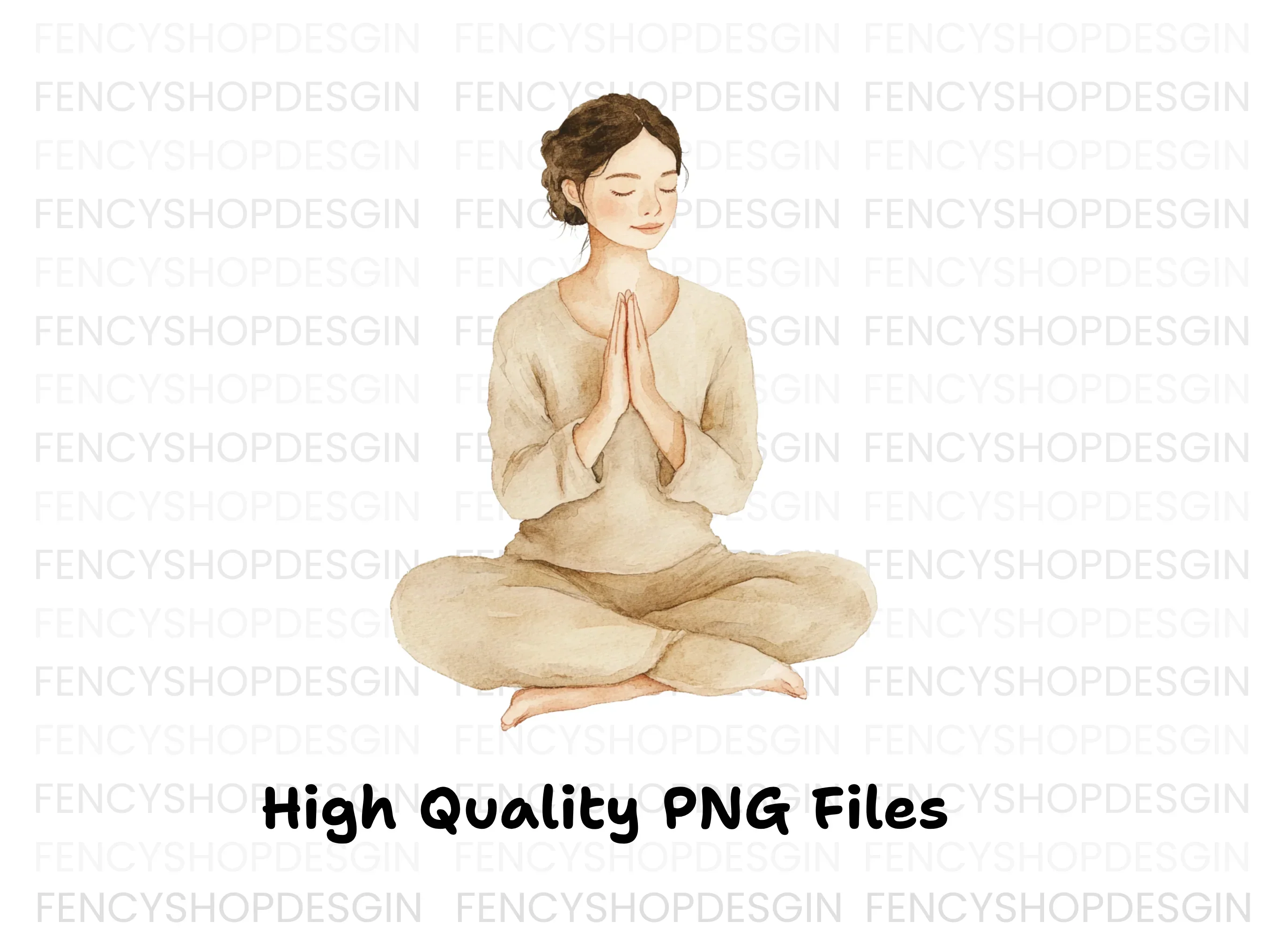 Meditating Women Clipart Bundle - Image 3