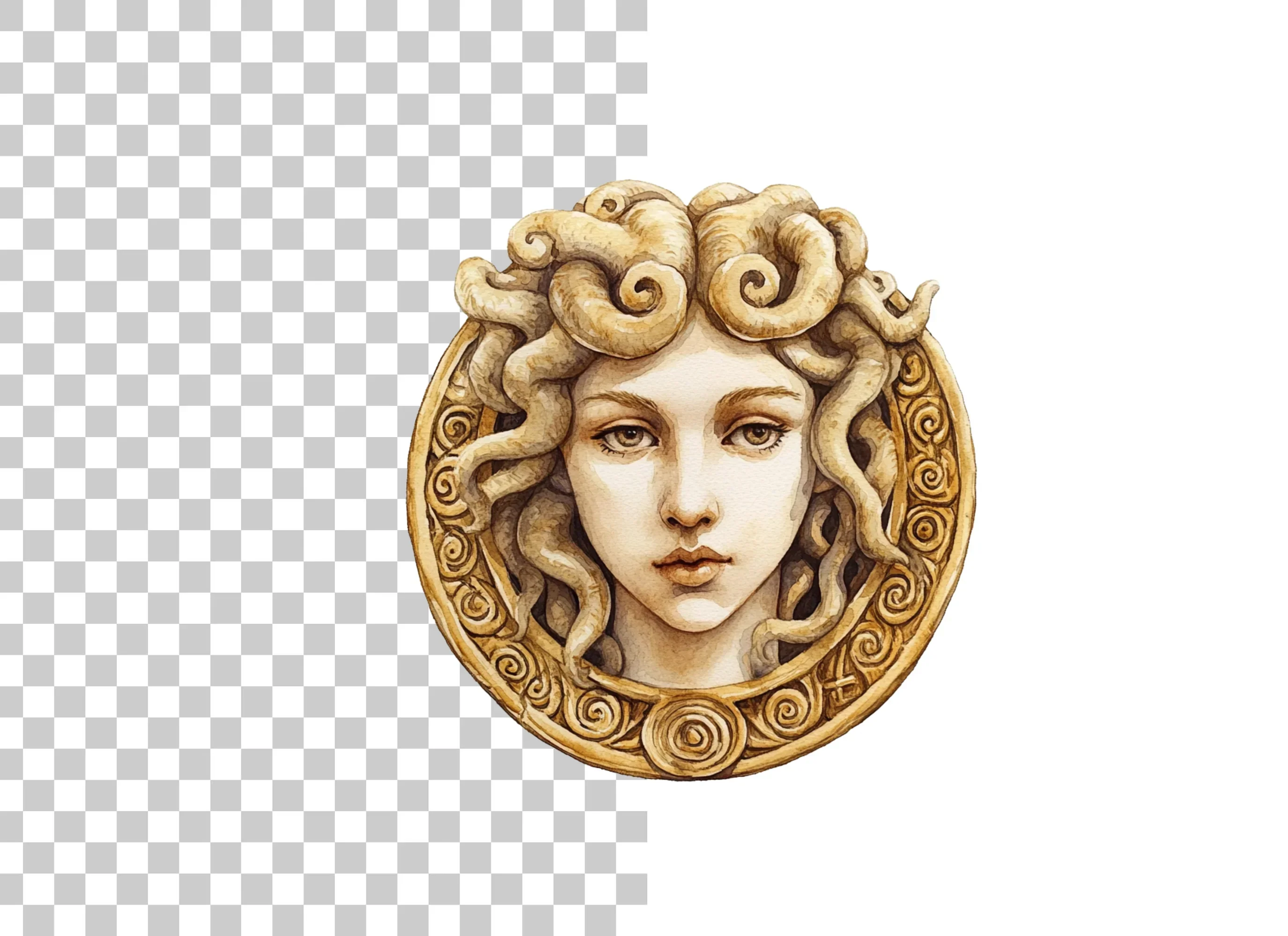 Medusa Head Illustration Clipart Bundle - Image 2