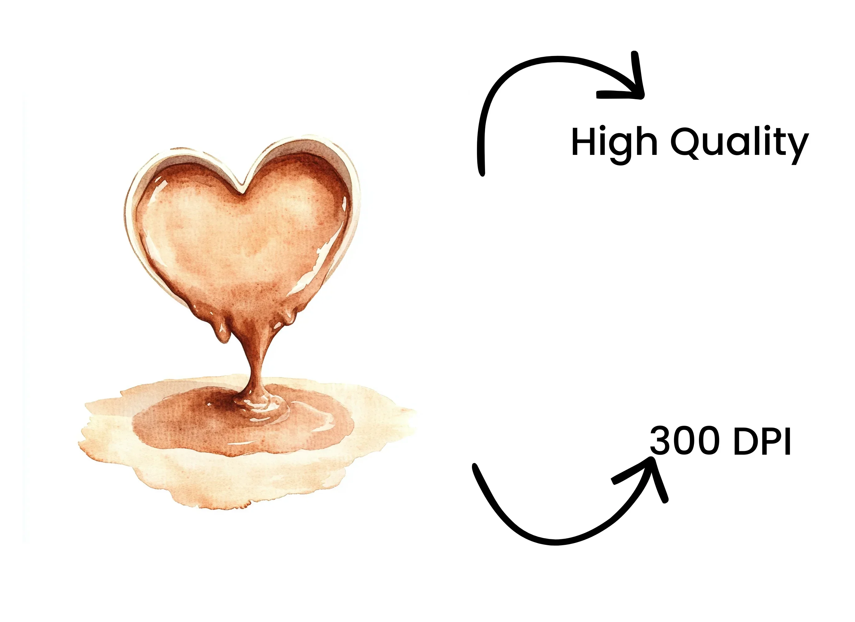 Melted Chocolate Heart Coffee Clipart Bundle - Image 4