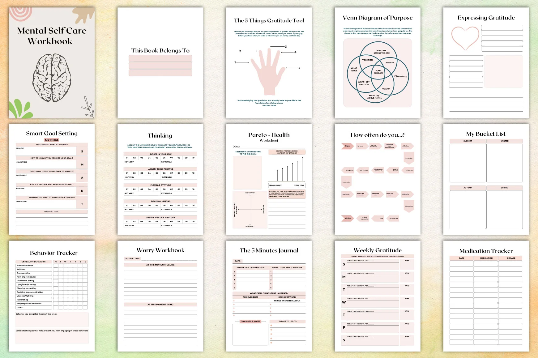 Mental Self Care Workbook for Personal Growth - Image 2