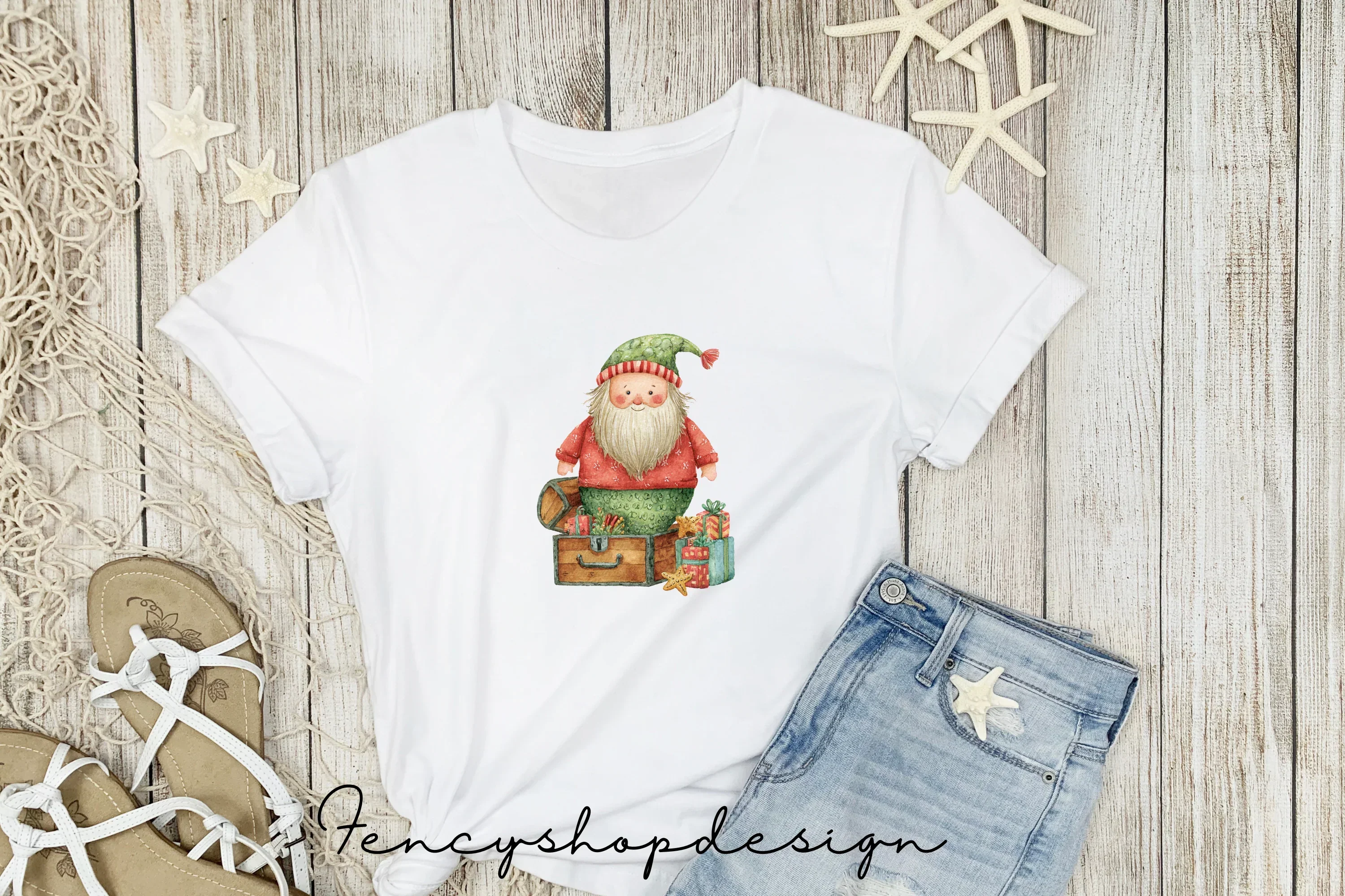 Mermaid Christmas Tree Clipart Bundle - Image 5