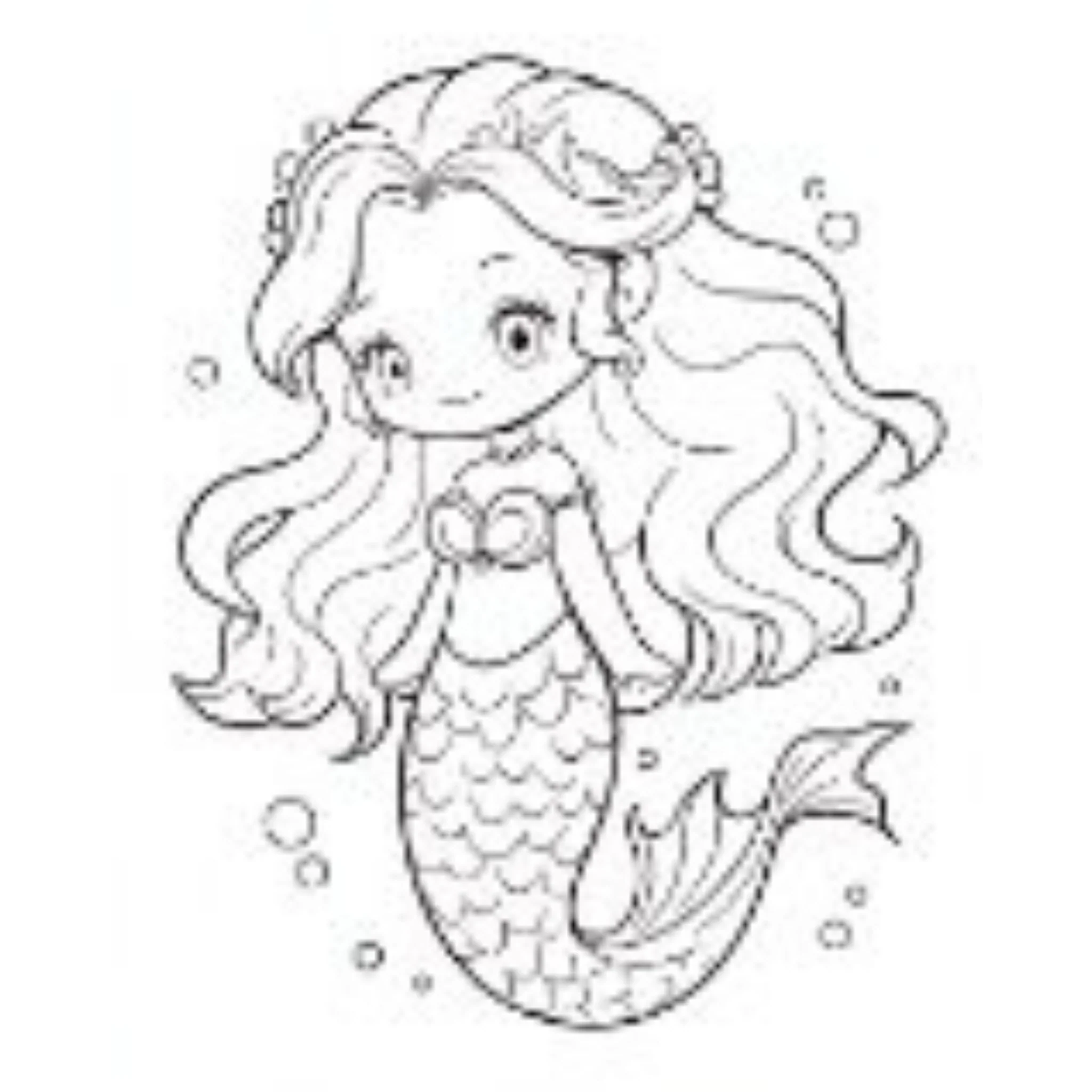 Mermaid Coloring Pages - Image 3