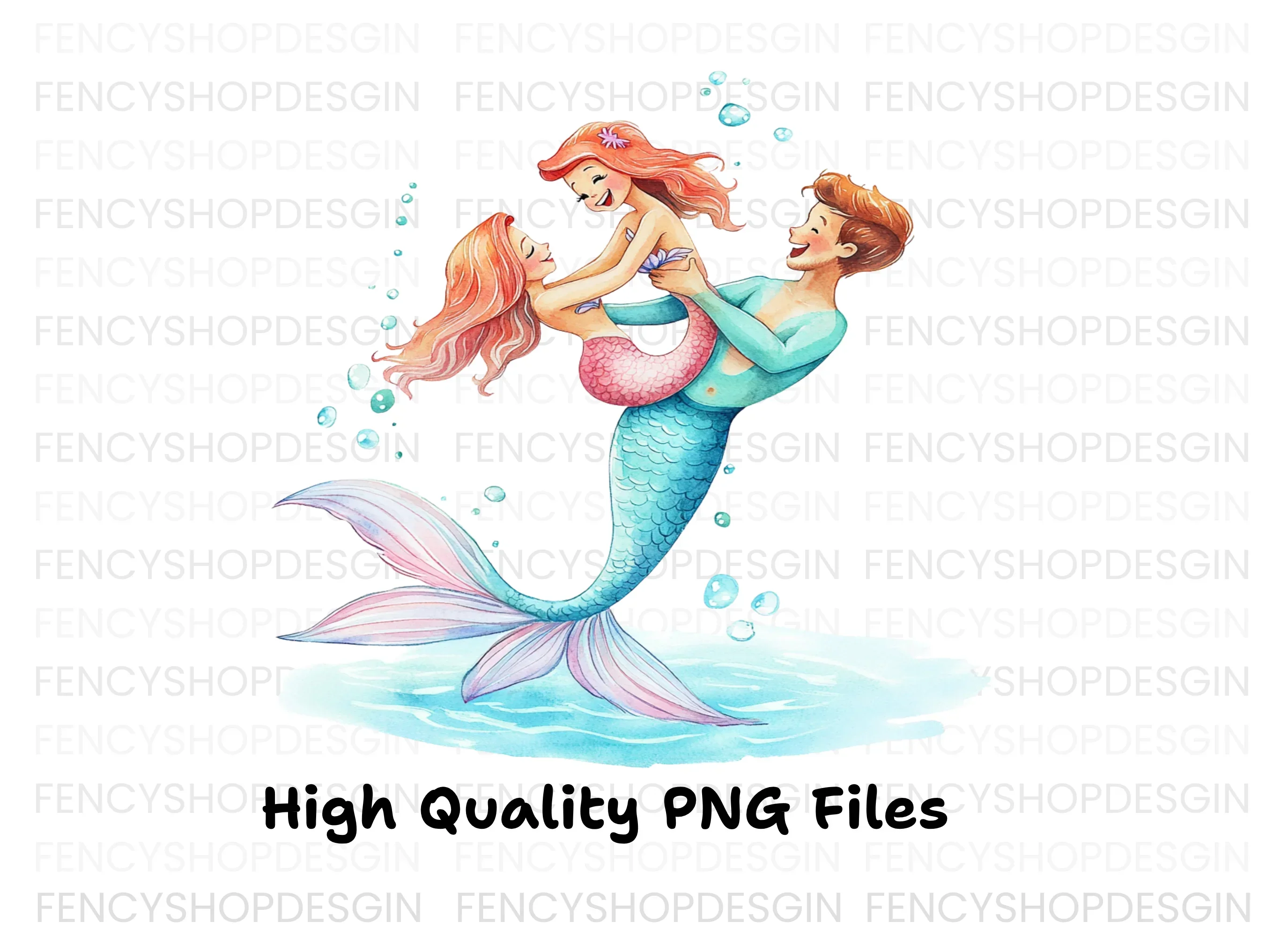 Mermaid Family Fun Clipart Bundle - Image 2
