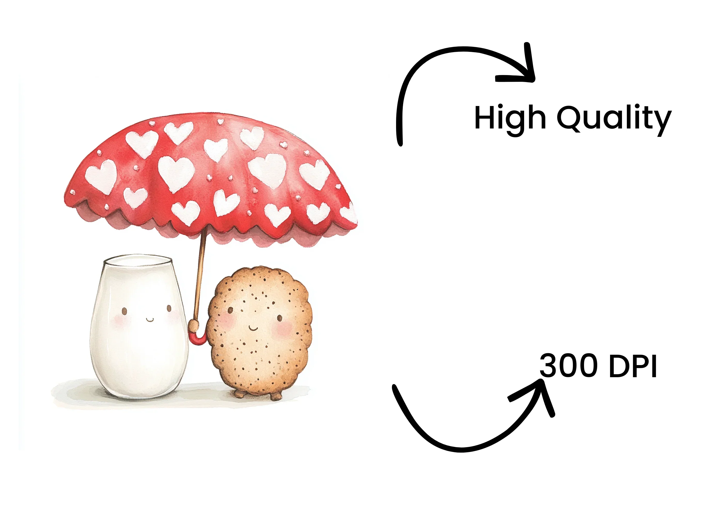 Milk and Cookie Valentine Clipart Bundle - Image 4