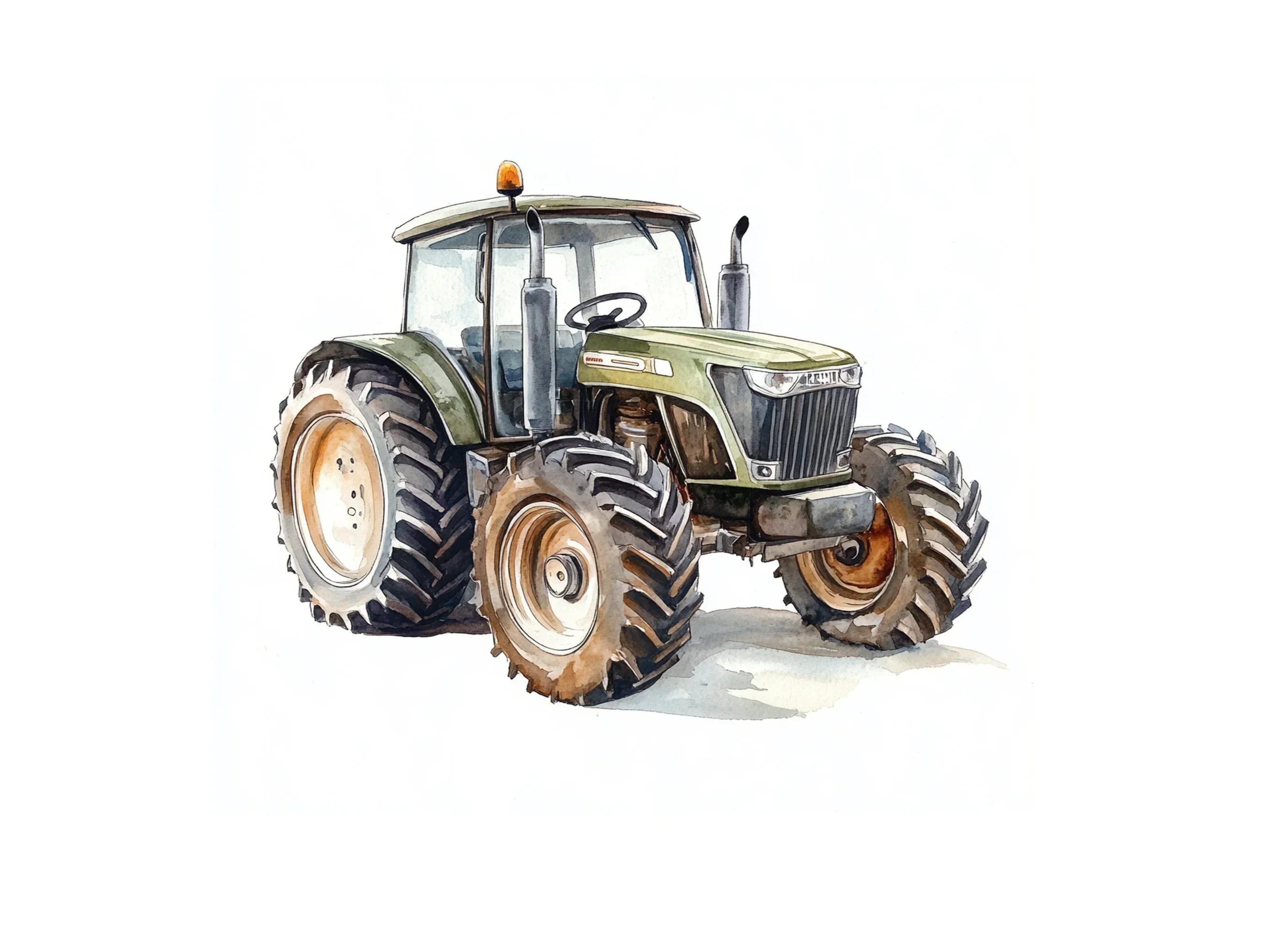 Modern Farm Tractor Clipart Bundle - Image 2