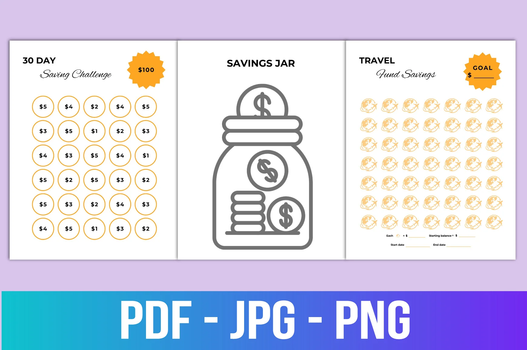 Money Saving Challenge Planner Editable Template - Image 4