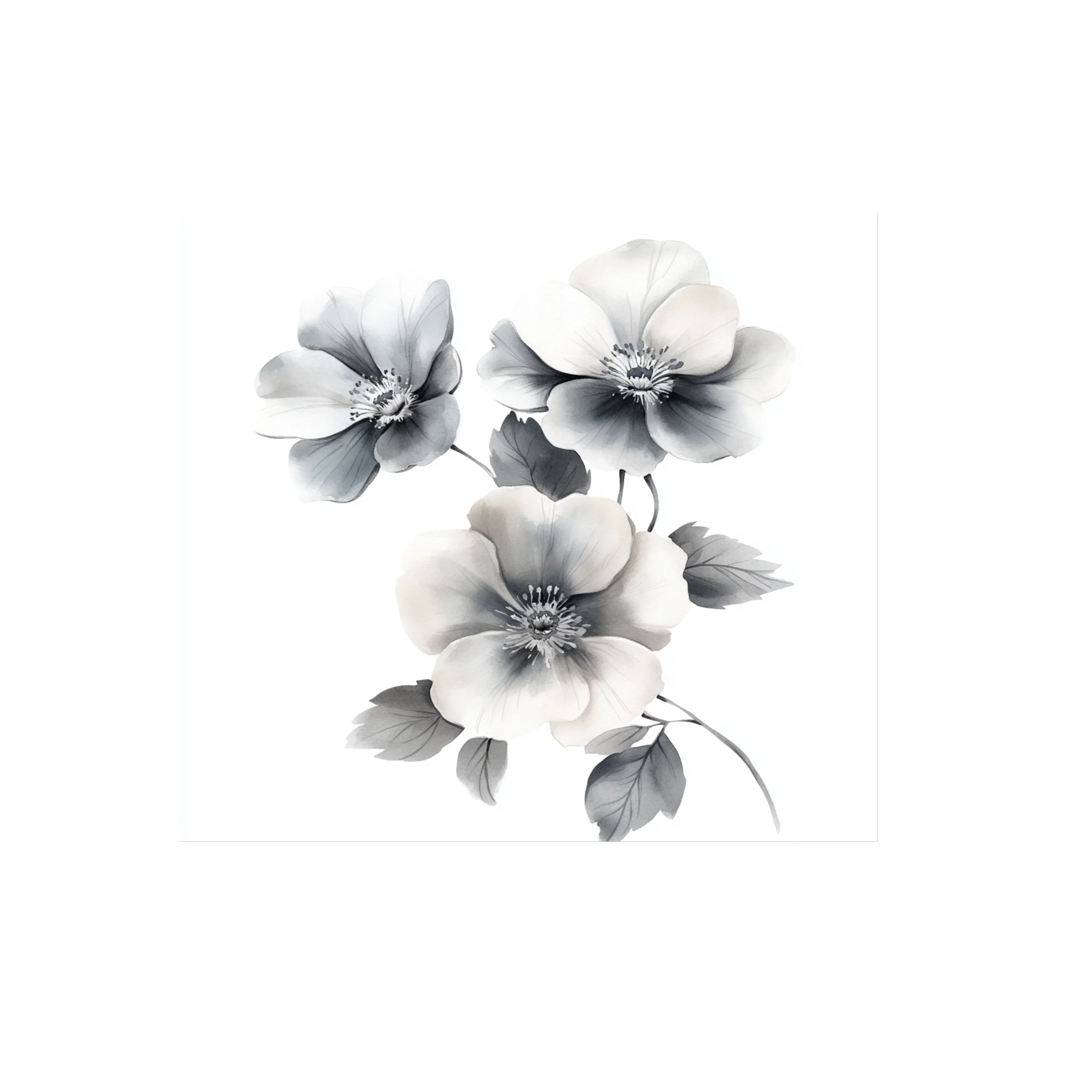 Monochrome Floral Arrangement Clipart Bundle - Image 3
