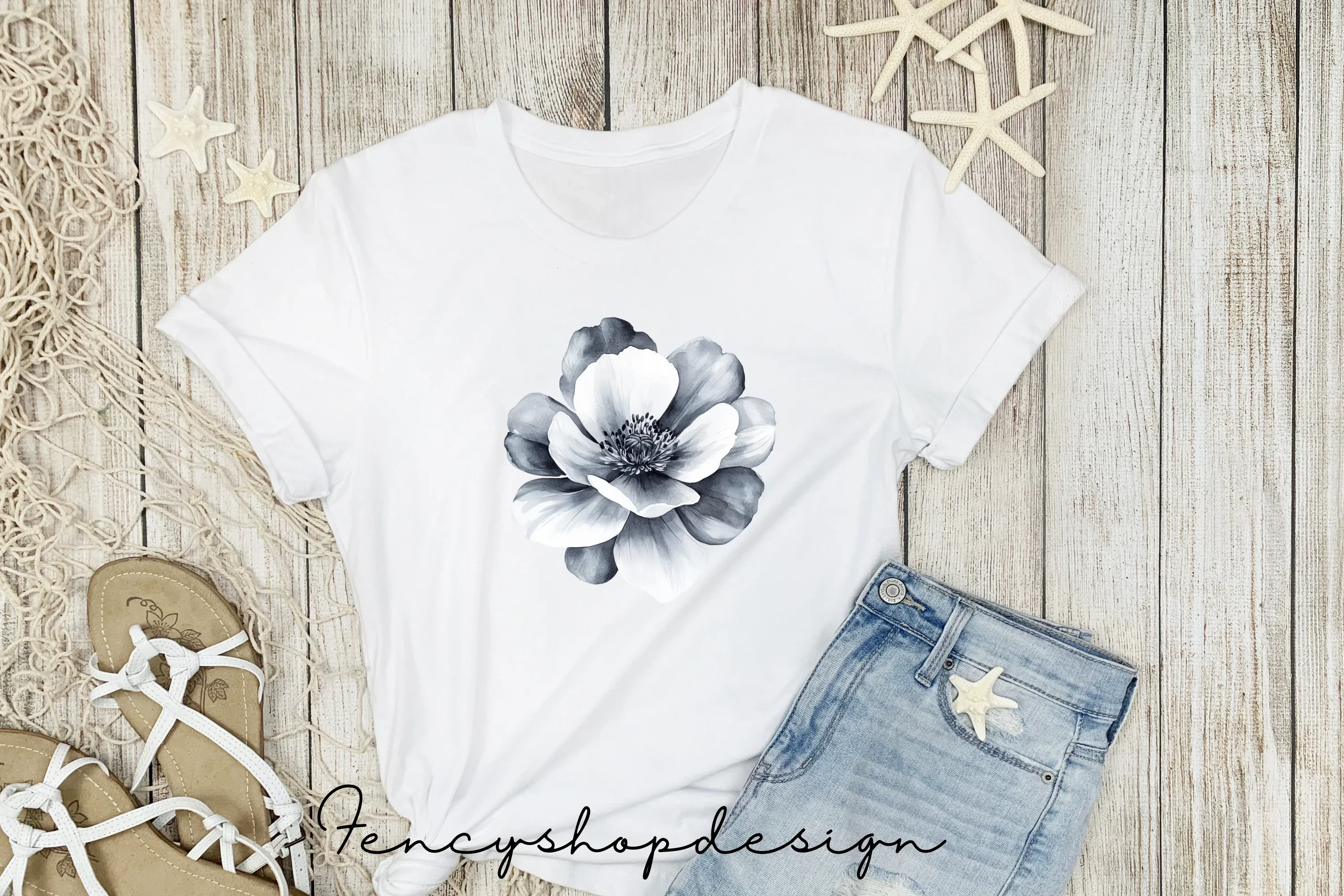 Monochrome Floral Clipart Bundle - Image 4