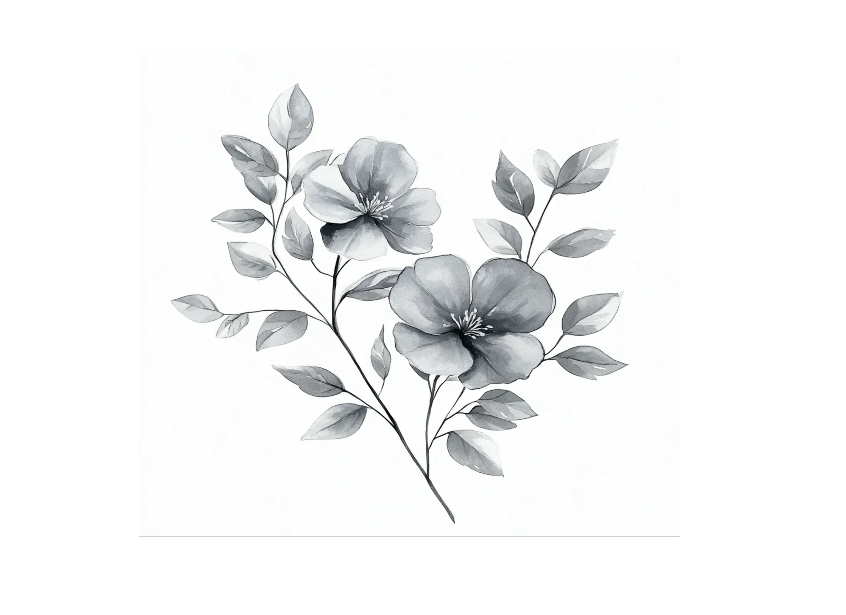 Monochrome Floral Clipart Bundle - Image 2