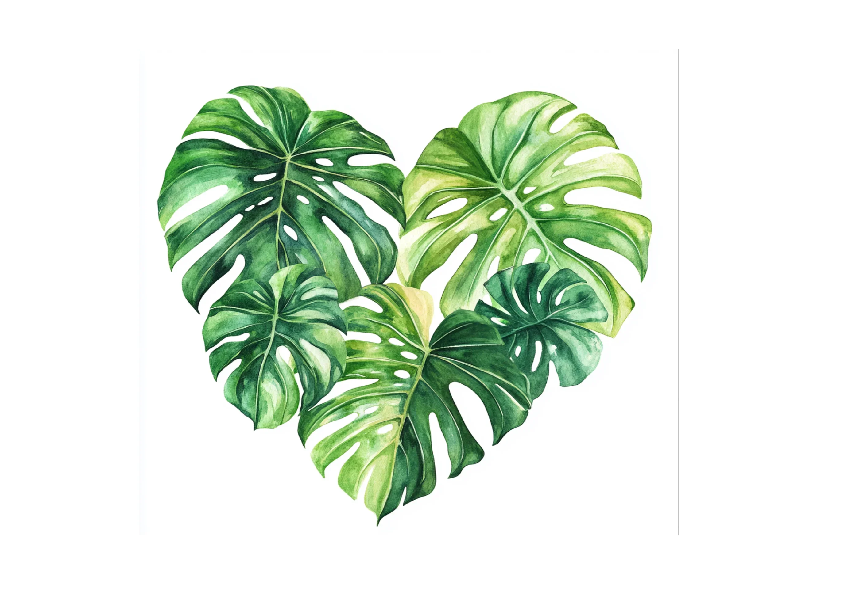 Monstera Heart Clipart Bundle - Image 3