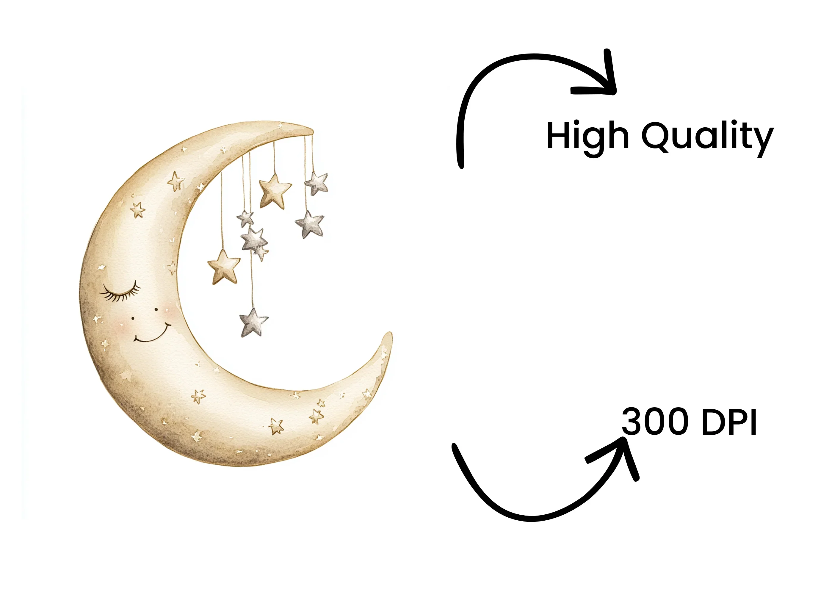 Moon and Stars Clipart Bundle - Image 4