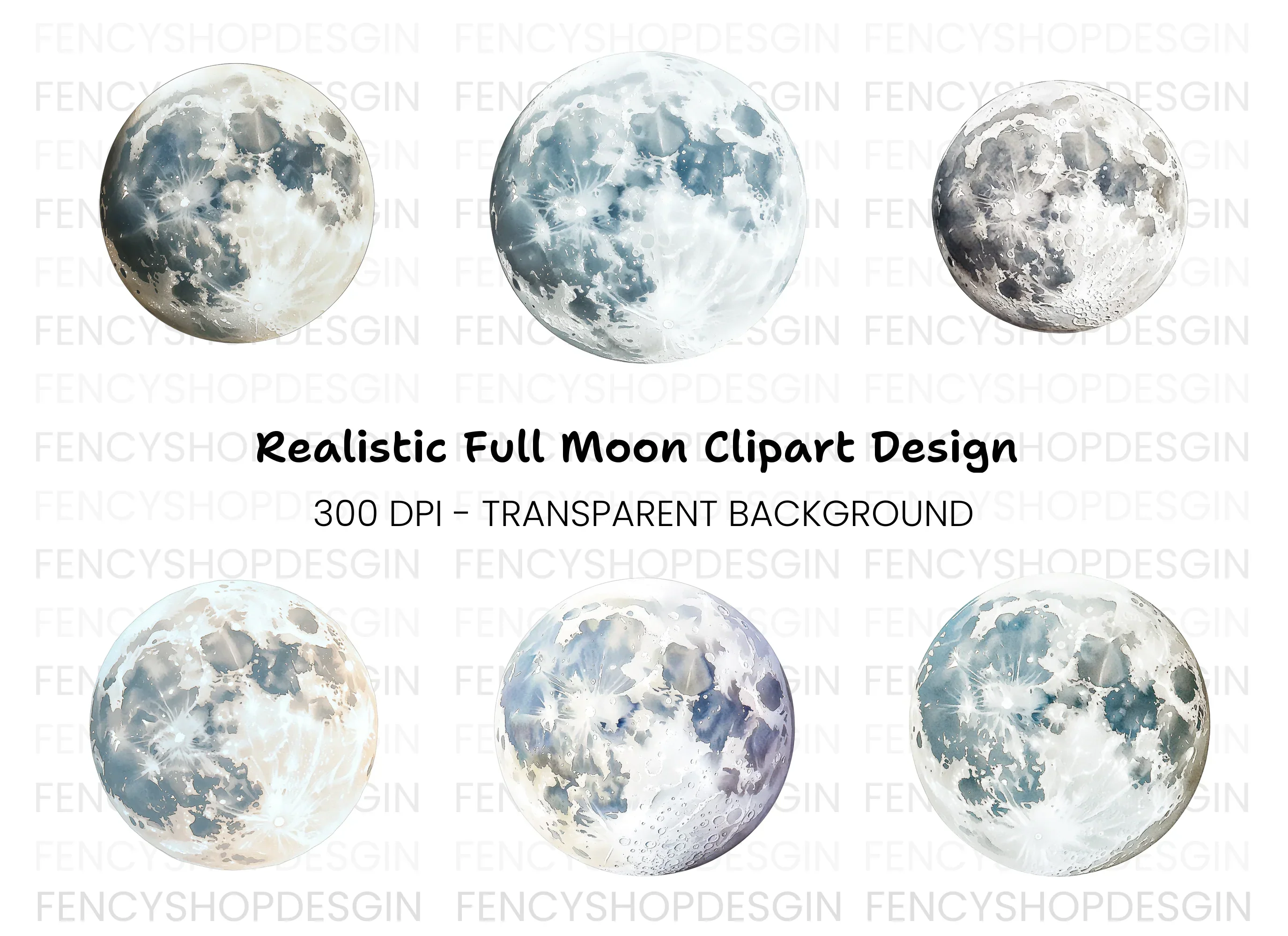 Moon Phases Clipart Bundle