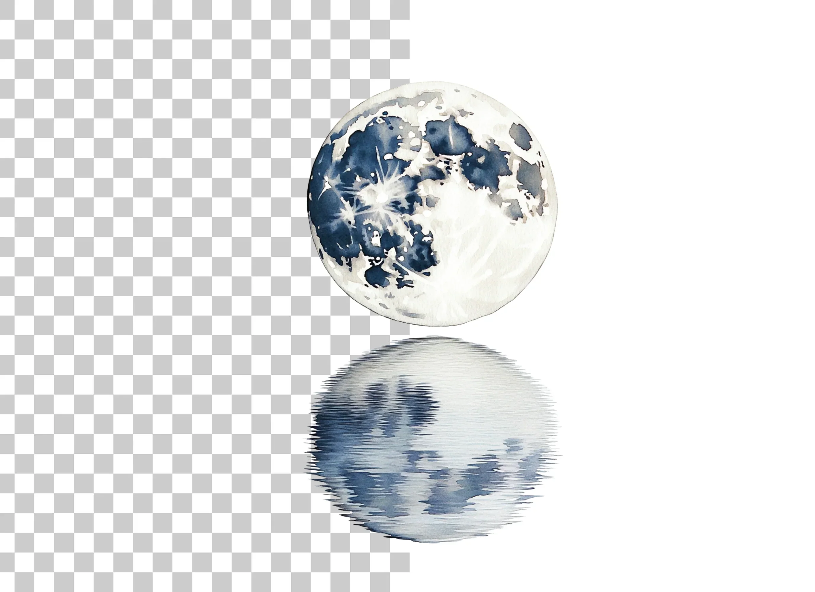 Moon Phases Reflection Clipart Bundle - Image 2