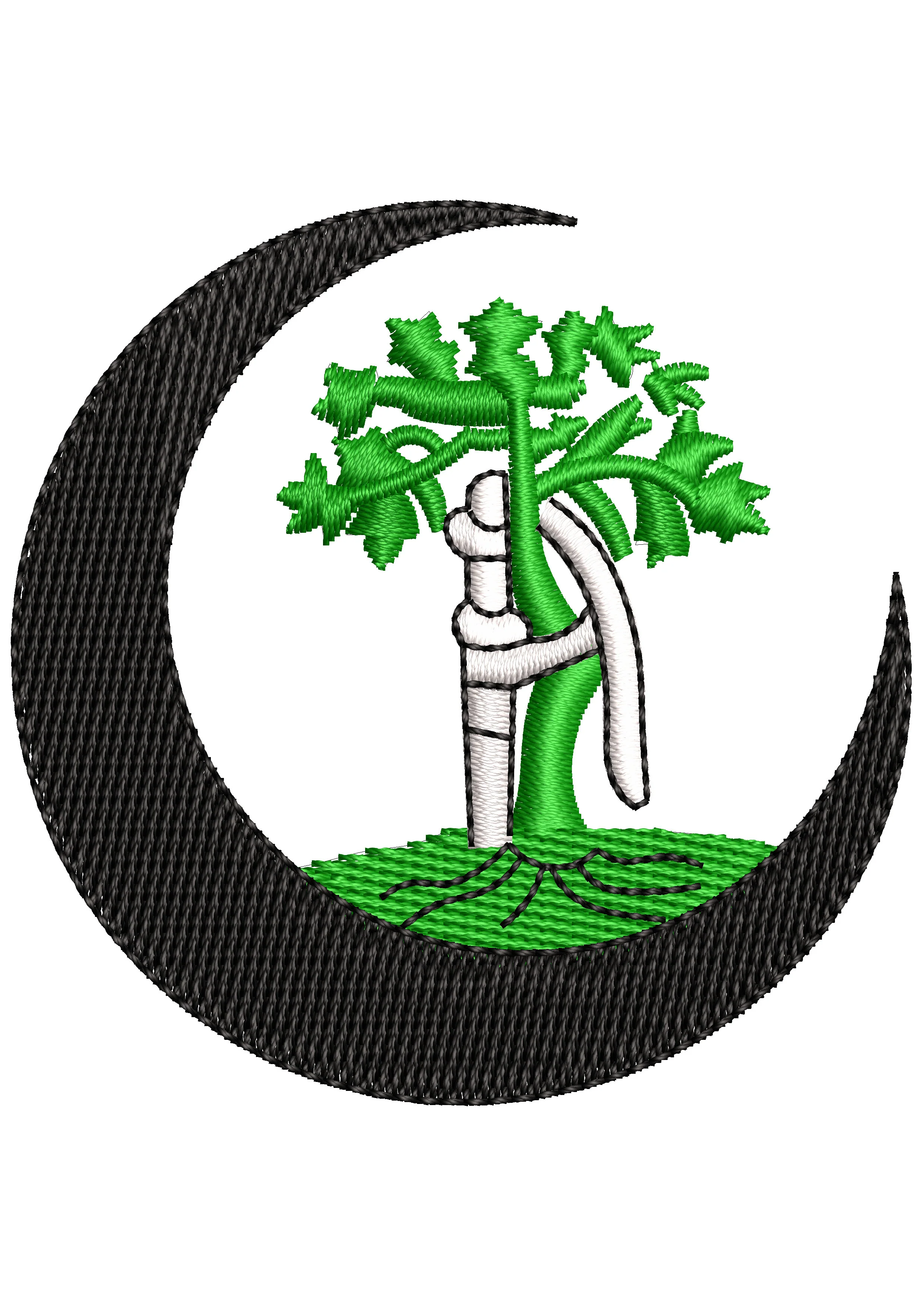 Moon Tree Embroidery Design