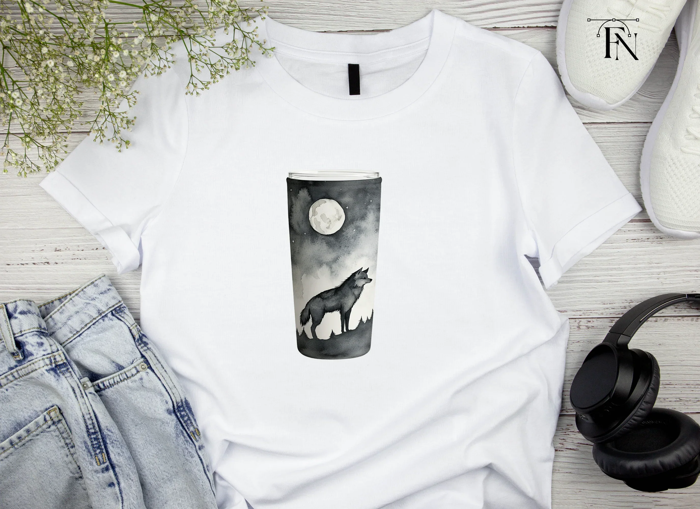 Moonlit Wolf Forest Tumbler Clipart Bundle - Image 5