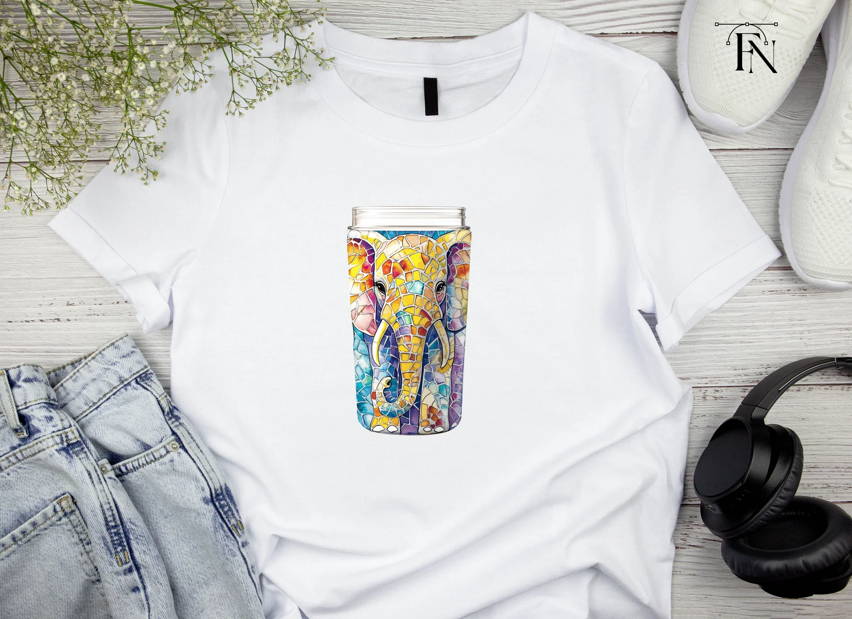 Mosaic Elephant Tumbler Clipart Bundle - Image 6