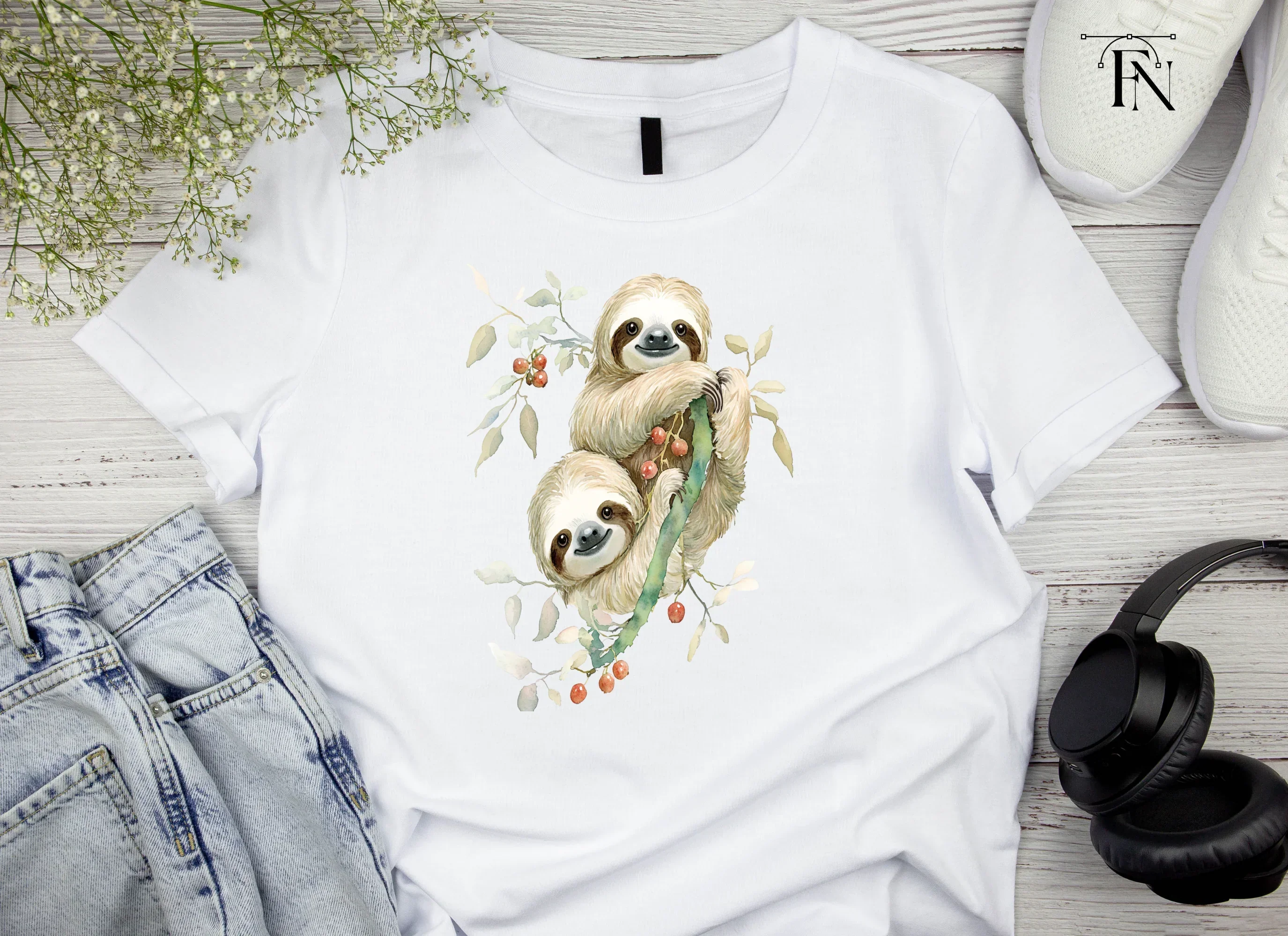 Mother and Baby Sloth Clipart Bundle - Image 4